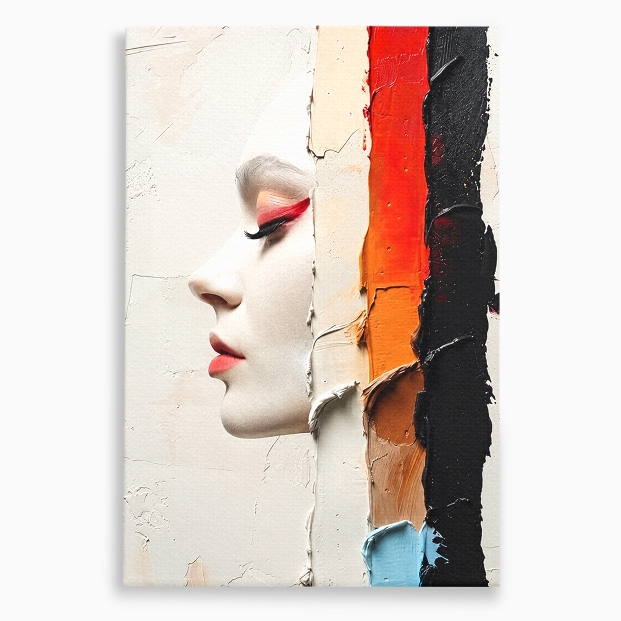 Tablou Canvas Premium LuxCanva® C1394, Profil Artistic Abstract, Portret, Abstract, Textura, Arta Moderna, Dormitor, Culori Vibrante