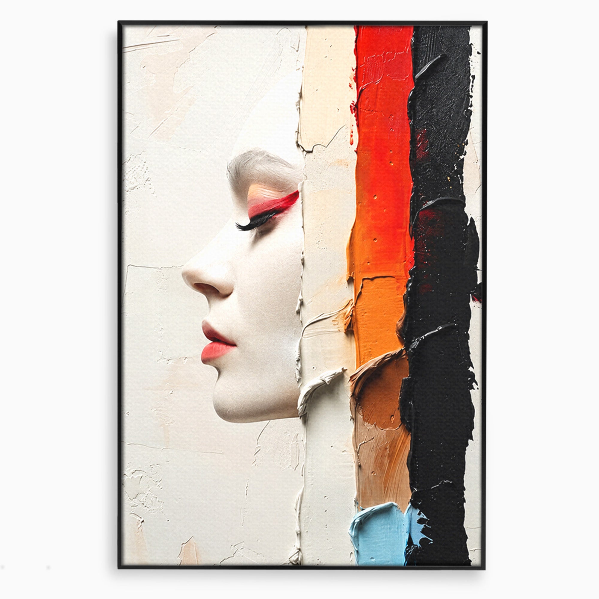 Tablou Canvas Premium LuxCanva® C1394, Profil Artistic Abstract, Portret, Abstract, Textura, Arta Moderna, Dormitor, Culori Vibrante