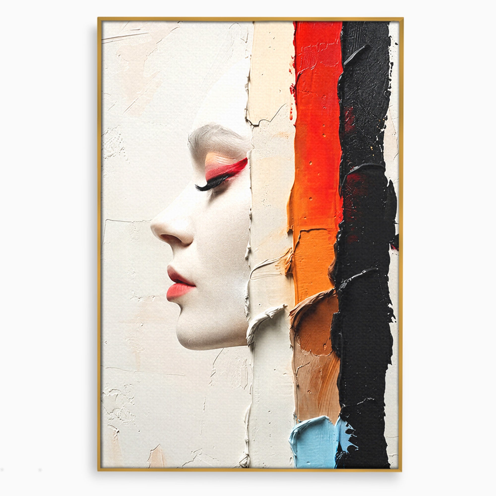 Tablou Canvas Premium LuxCanva® C1394, Profil Artistic Abstract, Portret, Abstract, Textura, Arta Moderna, Dormitor, Culori Vibrante
