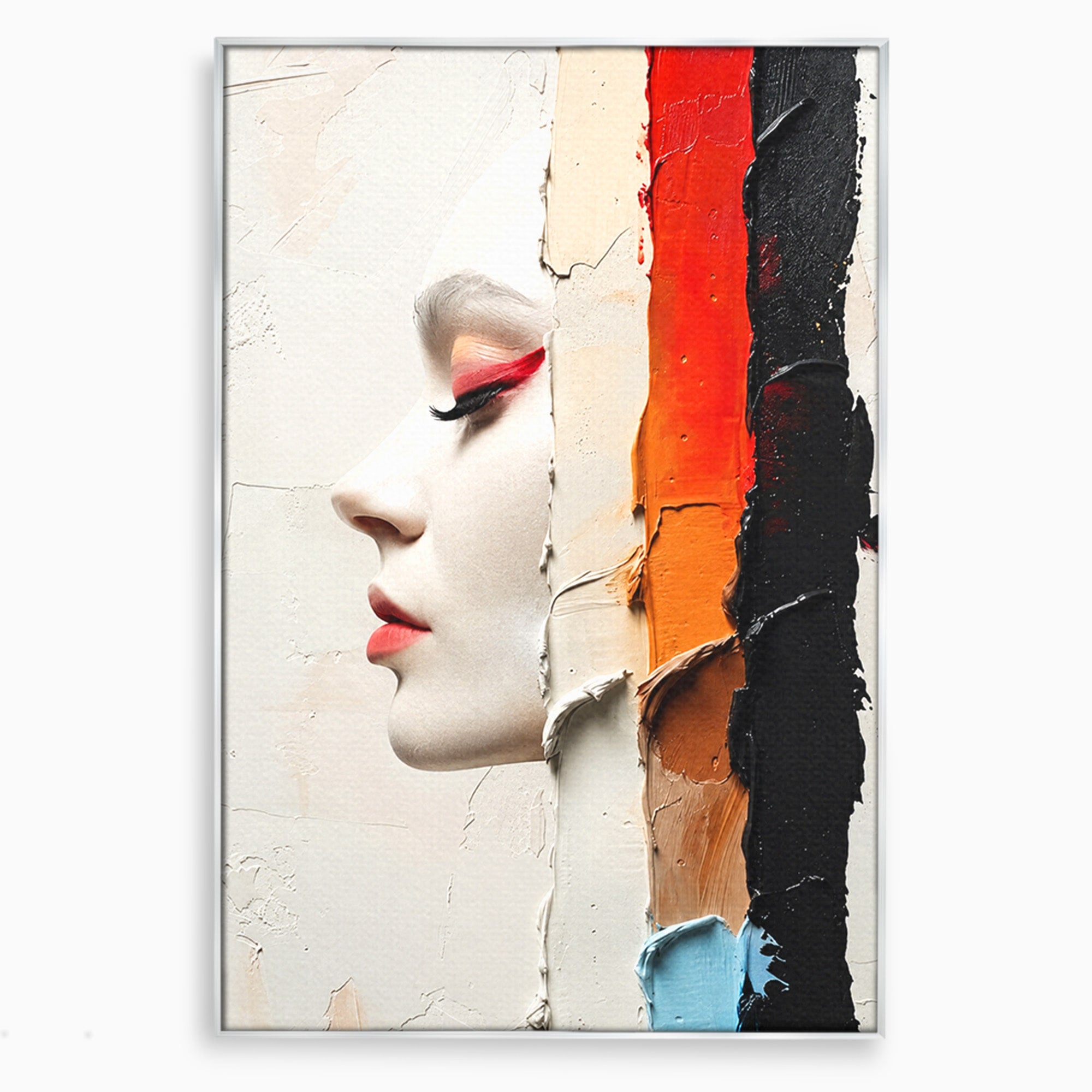 Tablou Canvas Premium LuxCanva® C1394, Profil Artistic Abstract, Portret, Abstract, Textura, Arta Moderna, Dormitor, Culori Vibrante