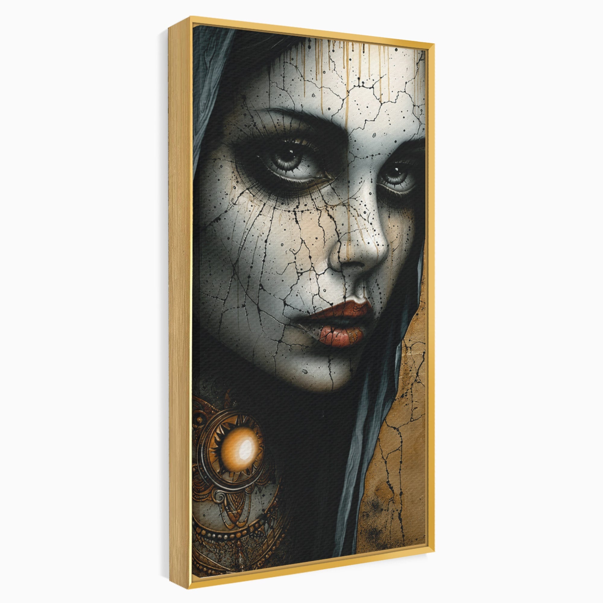 Tablou Canvas Premium LuxCanva® C1395, Portretul Femeii Misterioase, Portret, Femeie, Mister, Arta, Living, Dormitor, Culori Vibrante