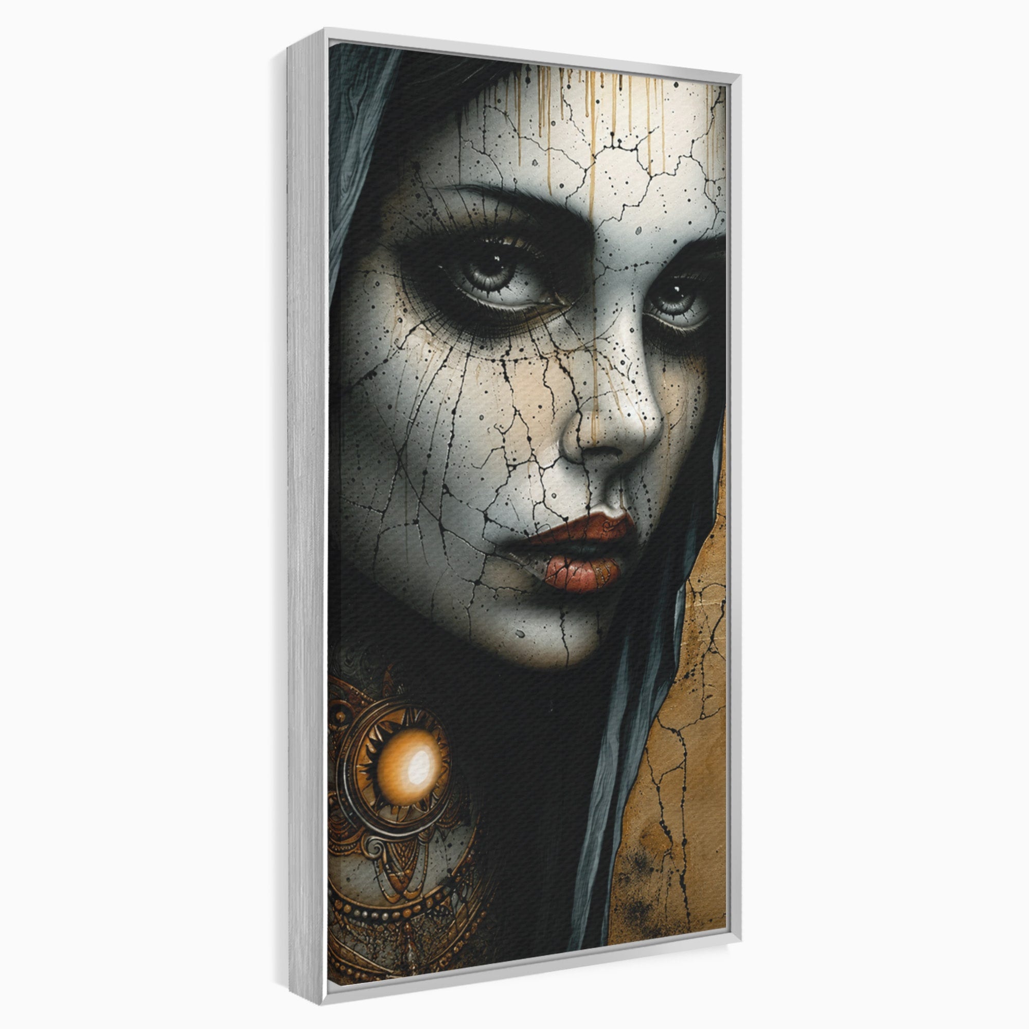 Tablou Canvas Premium LuxCanva® C1395, Portretul Femeii Misterioase, Portret, Femeie, Mister, Arta, Living, Dormitor, Culori Vibrante