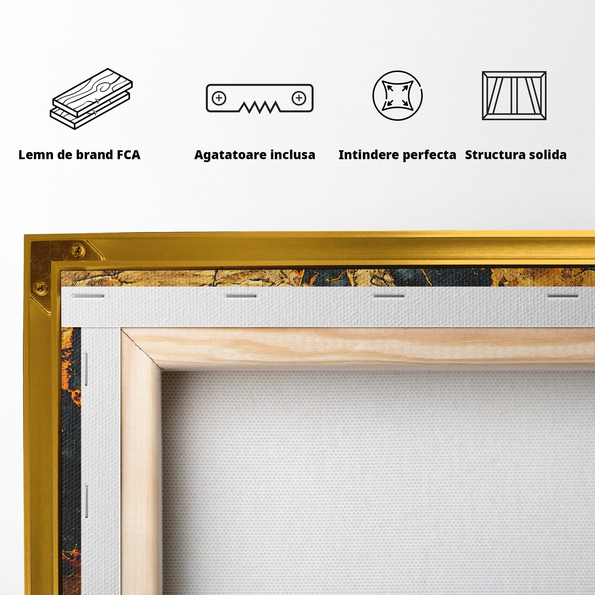 Tablou Canvas Premium LuxCanva® C1396, Soarele De Foc, Soare, Abstract, Energetic, Texturat, Living, Culori Vibrante