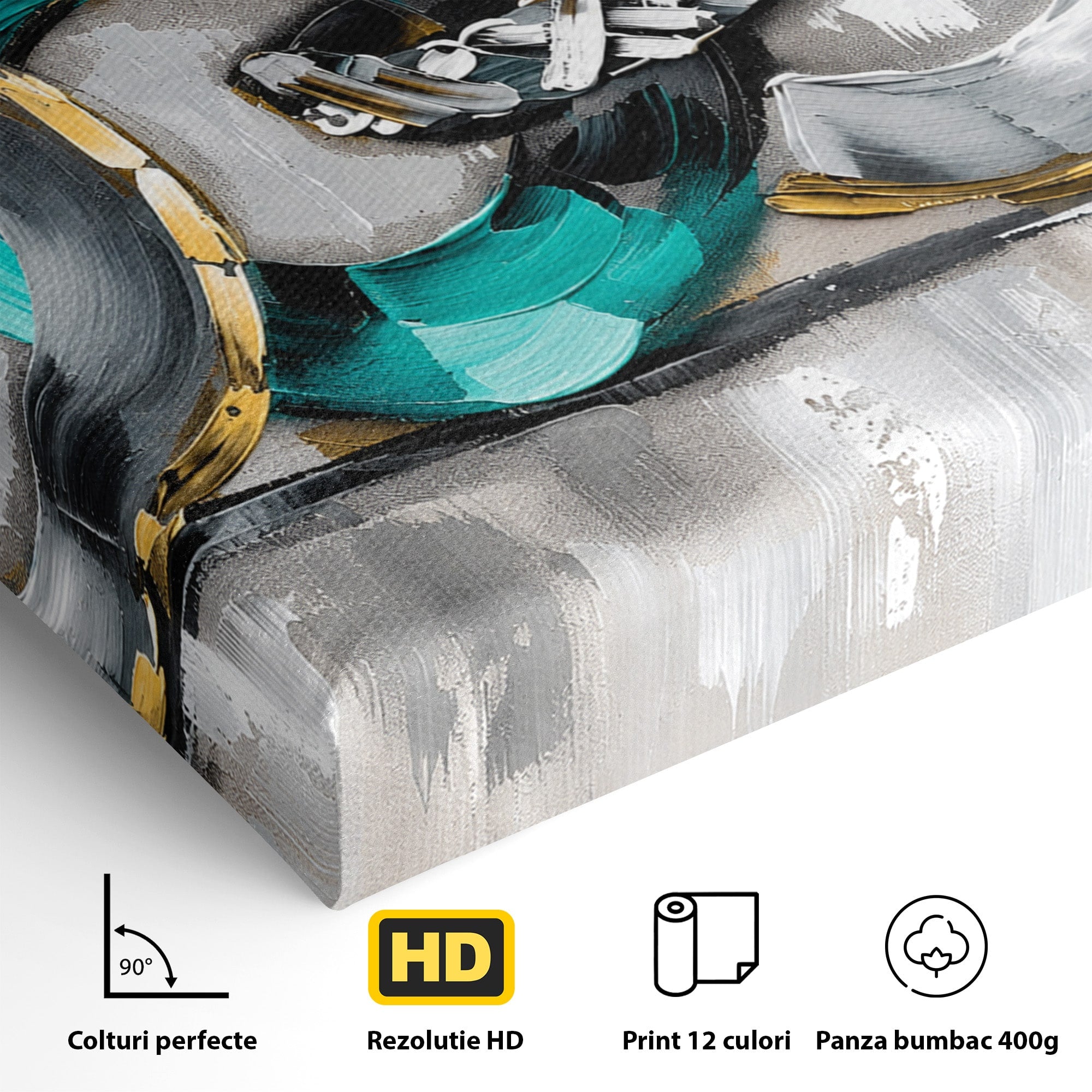 Tablou Canvas Premium LuxCanva® C1398, Inele Abstracte, Abstract, Inele, Modern, Birou, Living, Culori Vibrante