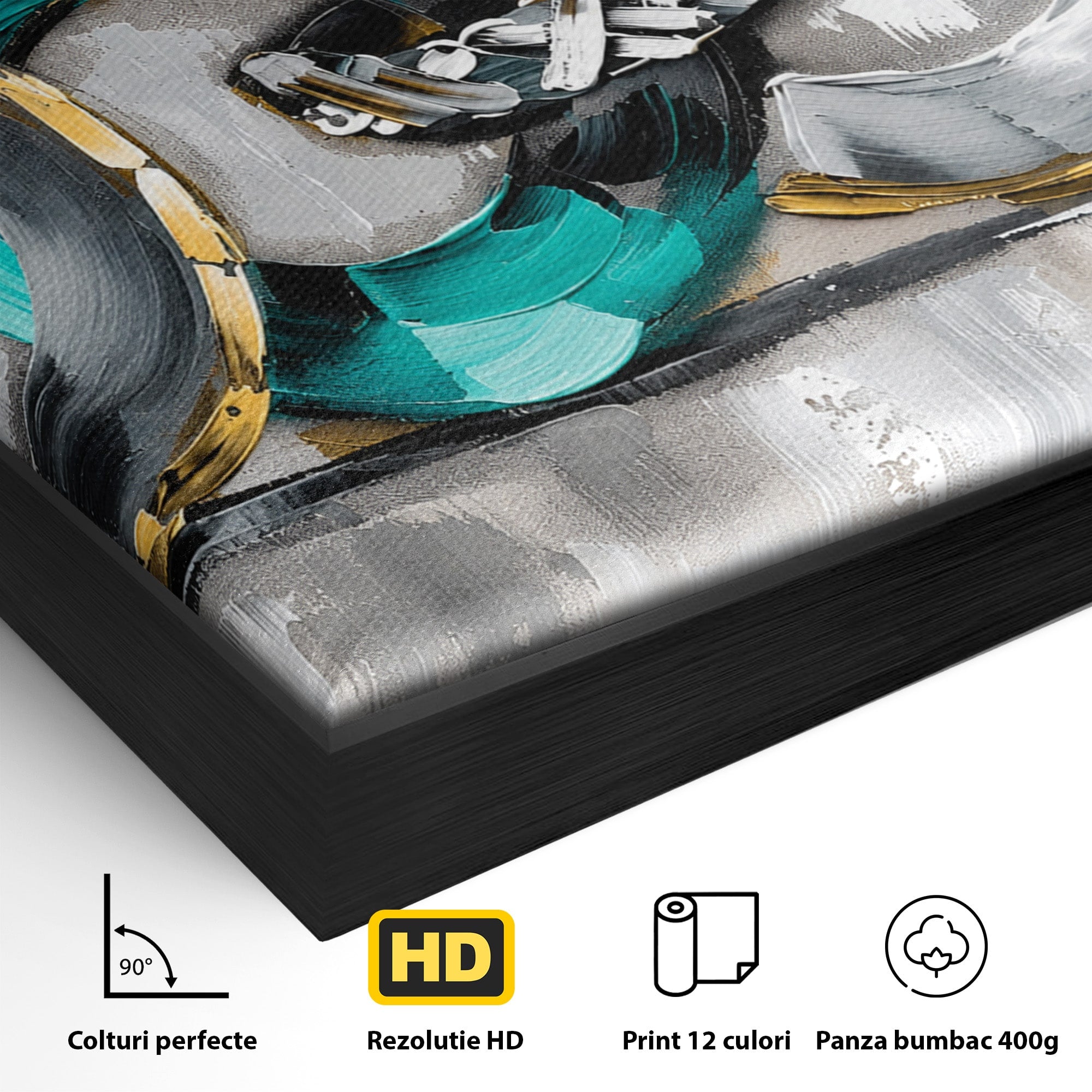 Tablou Canvas Premium LuxCanva® C1398, Inele Abstracte, Abstract, Inele, Modern, Birou, Living, Culori Vibrante