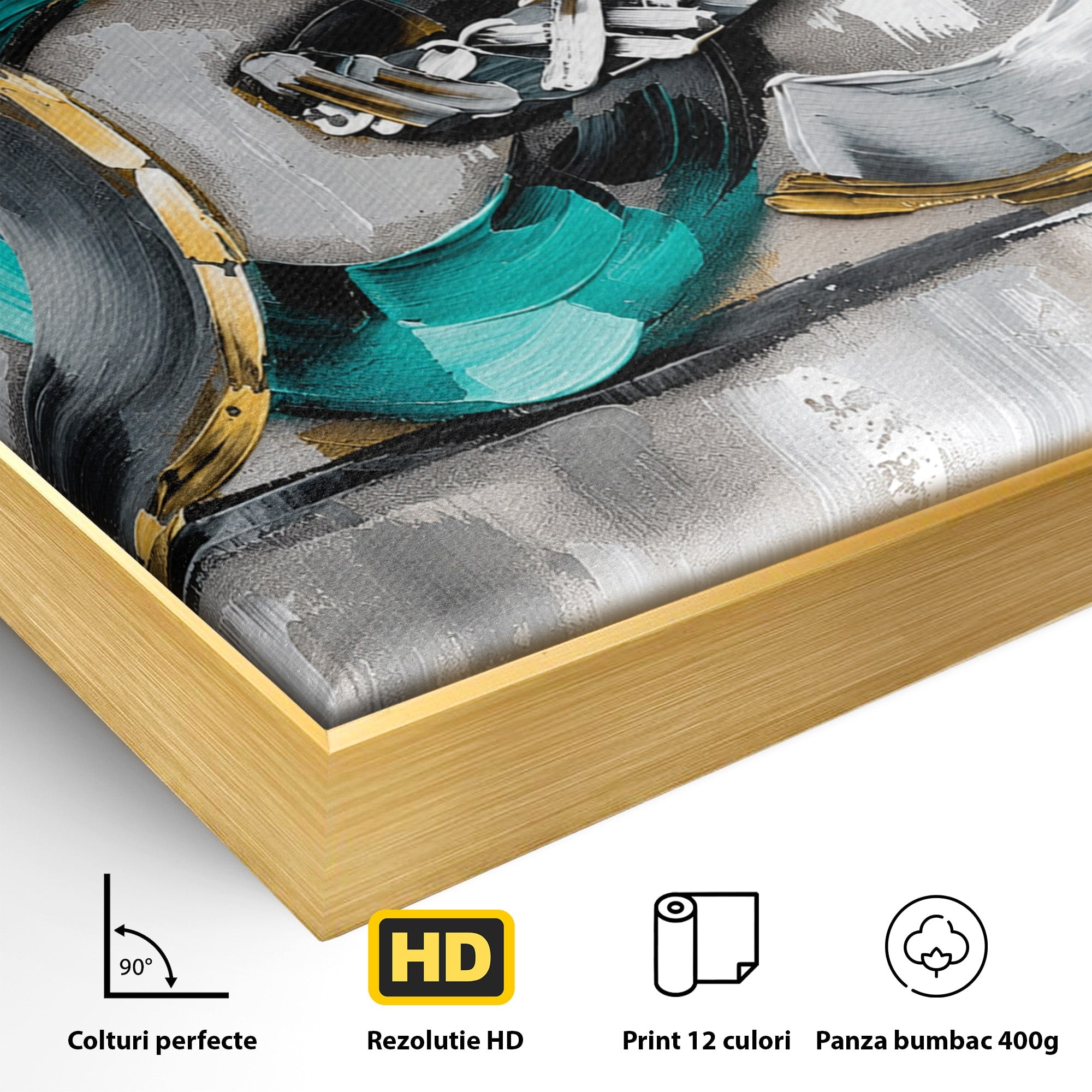Tablou Canvas Premium LuxCanva® C1398, Inele Abstracte, Abstract, Inele, Modern, Birou, Living, Culori Vibrante