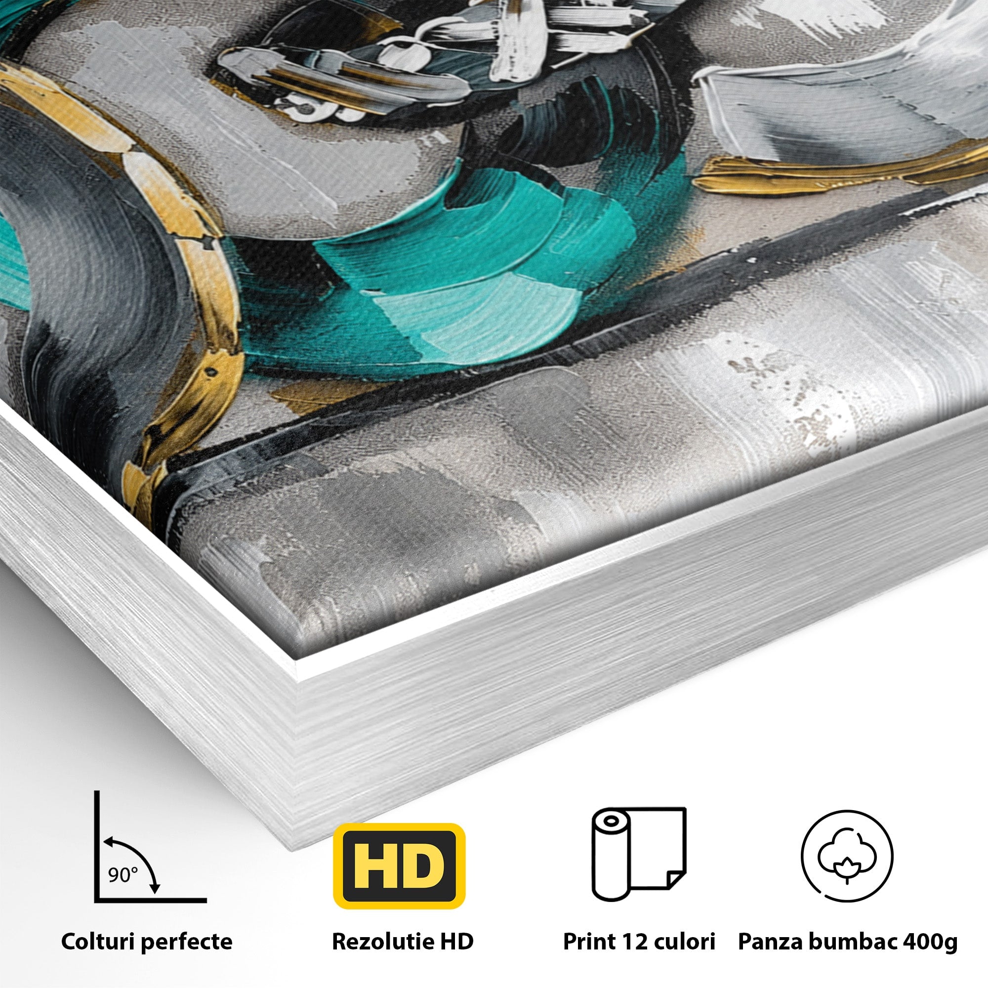 Tablou Canvas Premium LuxCanva® C1398, Inele Abstracte, Abstract, Inele, Modern, Birou, Living, Culori Vibrante