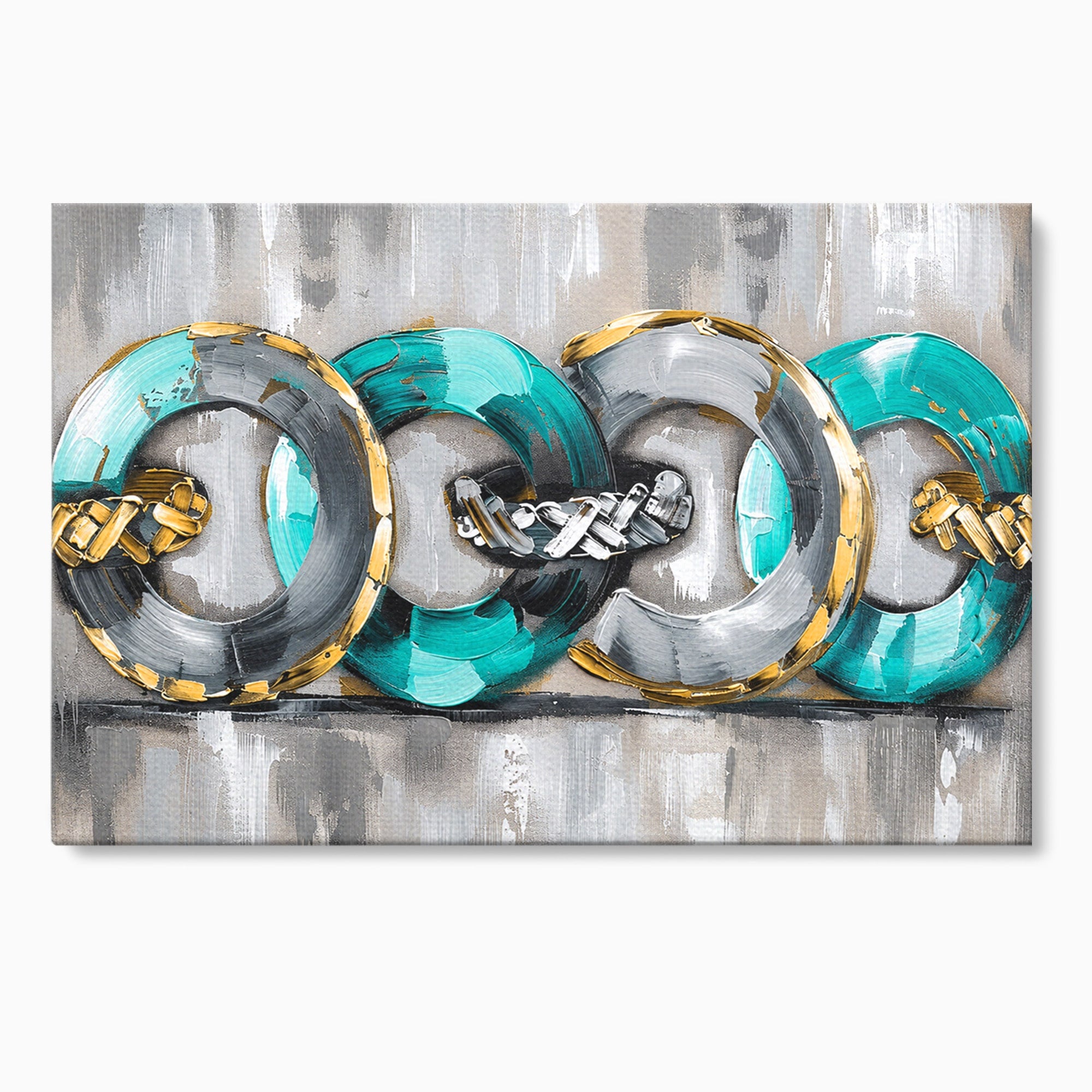 Tablou Canvas Premium LuxCanva® C1398, Inele Abstracte, Abstract, Inele, Modern, Birou, Living, Culori Vibrante