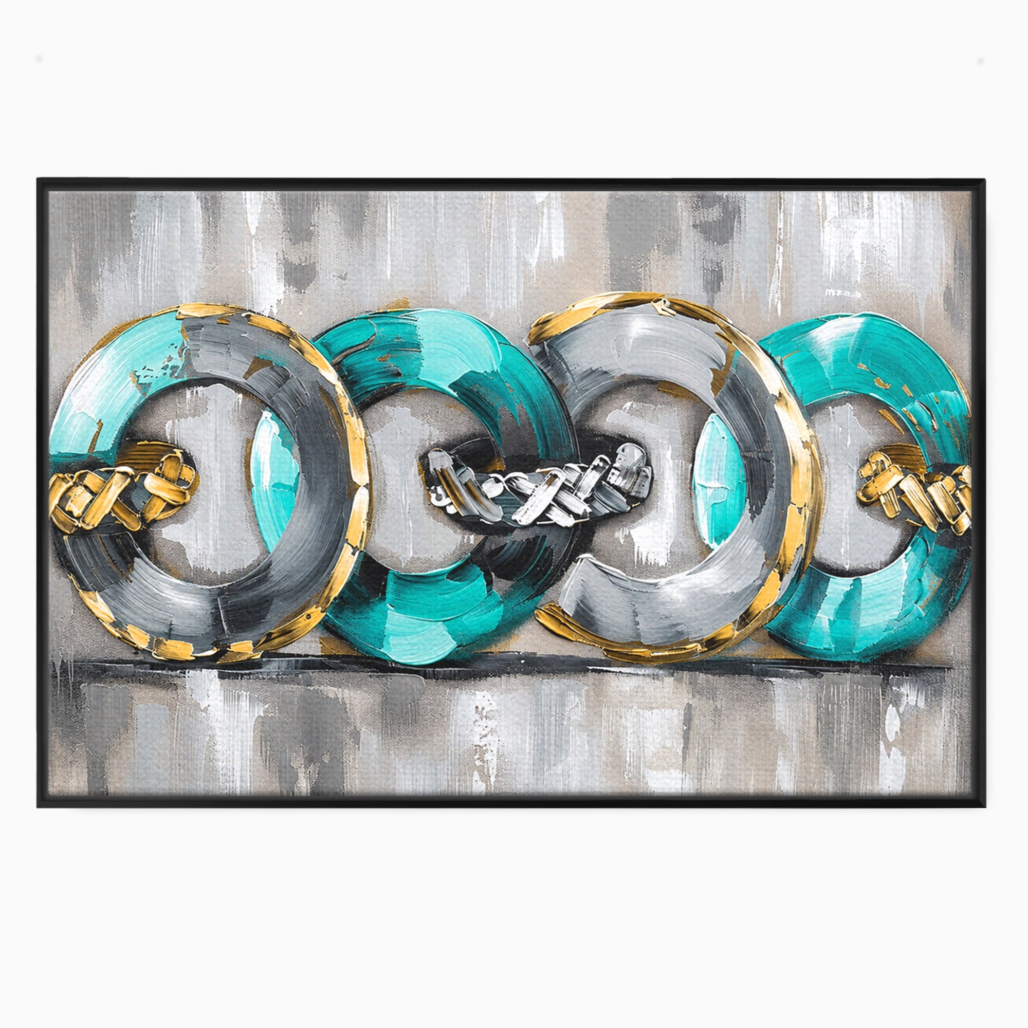 Tablou Canvas Premium LuxCanva® C1398, Inele Abstracte, Abstract, Inele, Modern, Birou, Living, Culori Vibrante