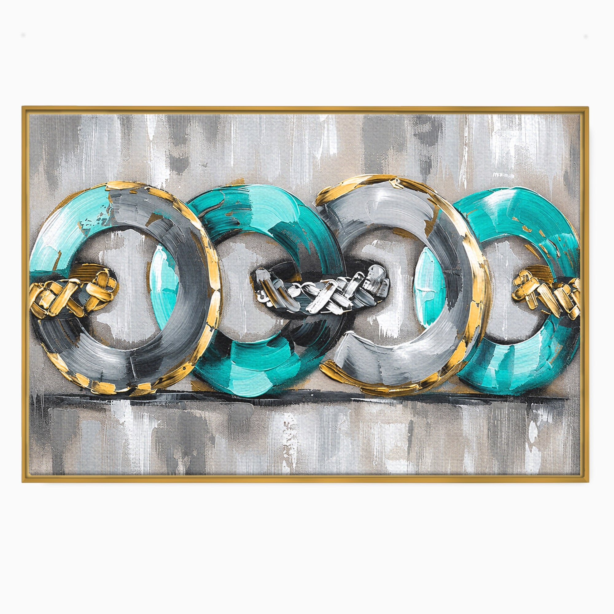 Tablou Canvas Premium LuxCanva® C1398, Inele Abstracte, Abstract, Inele, Modern, Birou, Living, Culori Vibrante