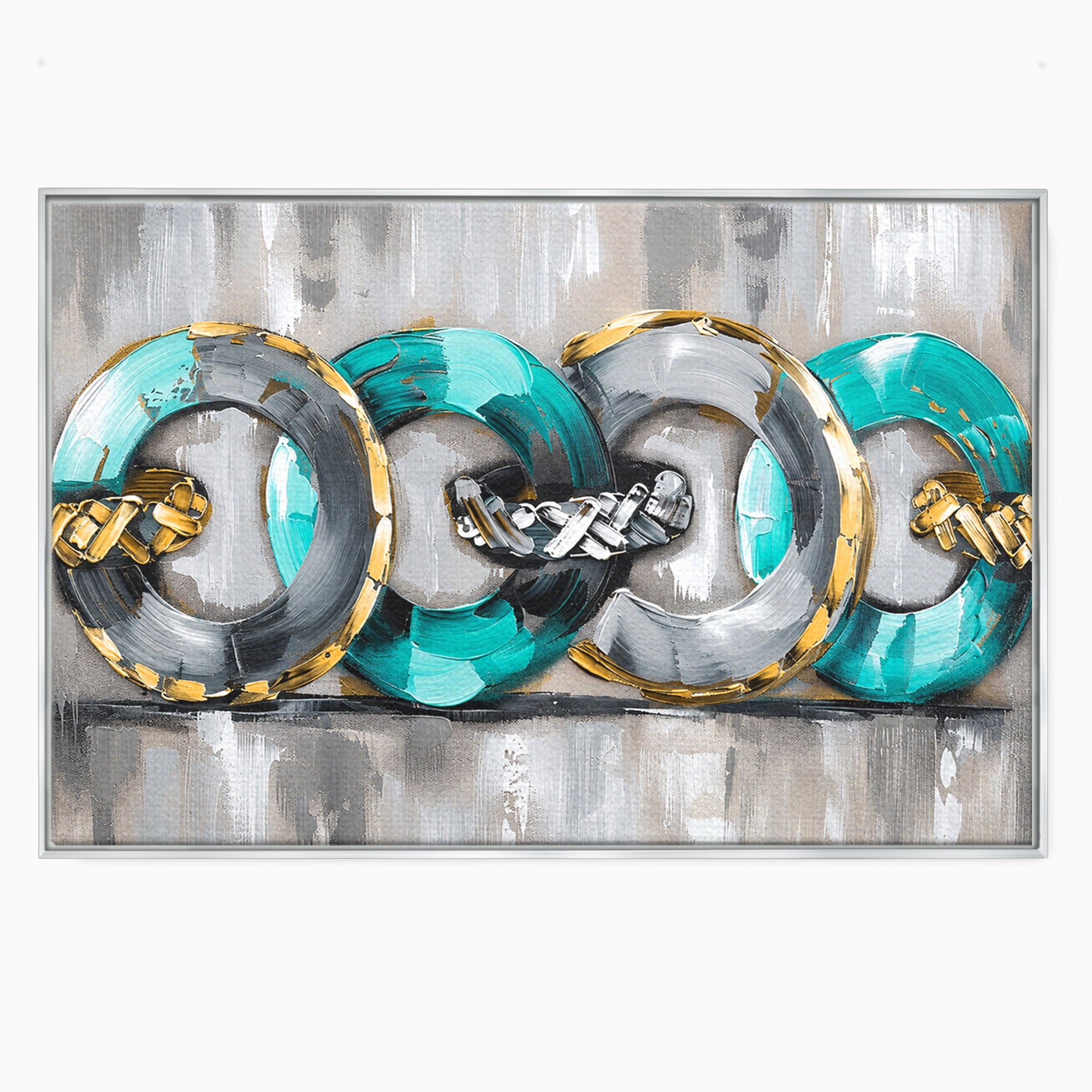 Tablou Canvas Premium LuxCanva® C1398, Inele Abstracte, Abstract, Inele, Modern, Birou, Living, Culori Vibrante