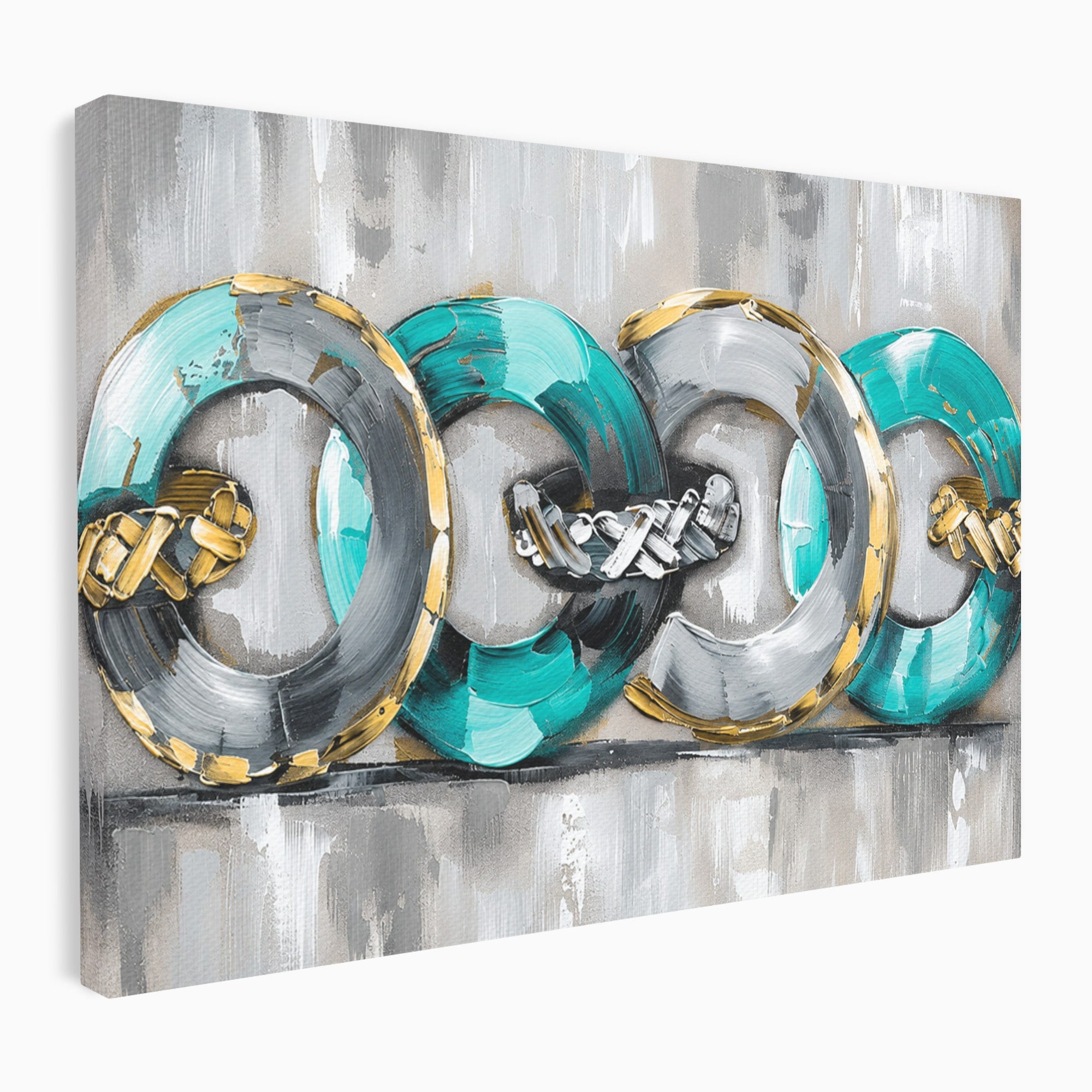 Tablou Canvas Premium LuxCanva® C1398, Inele Abstracte, Abstract, Inele, Modern, Birou, Living, Culori Vibrante