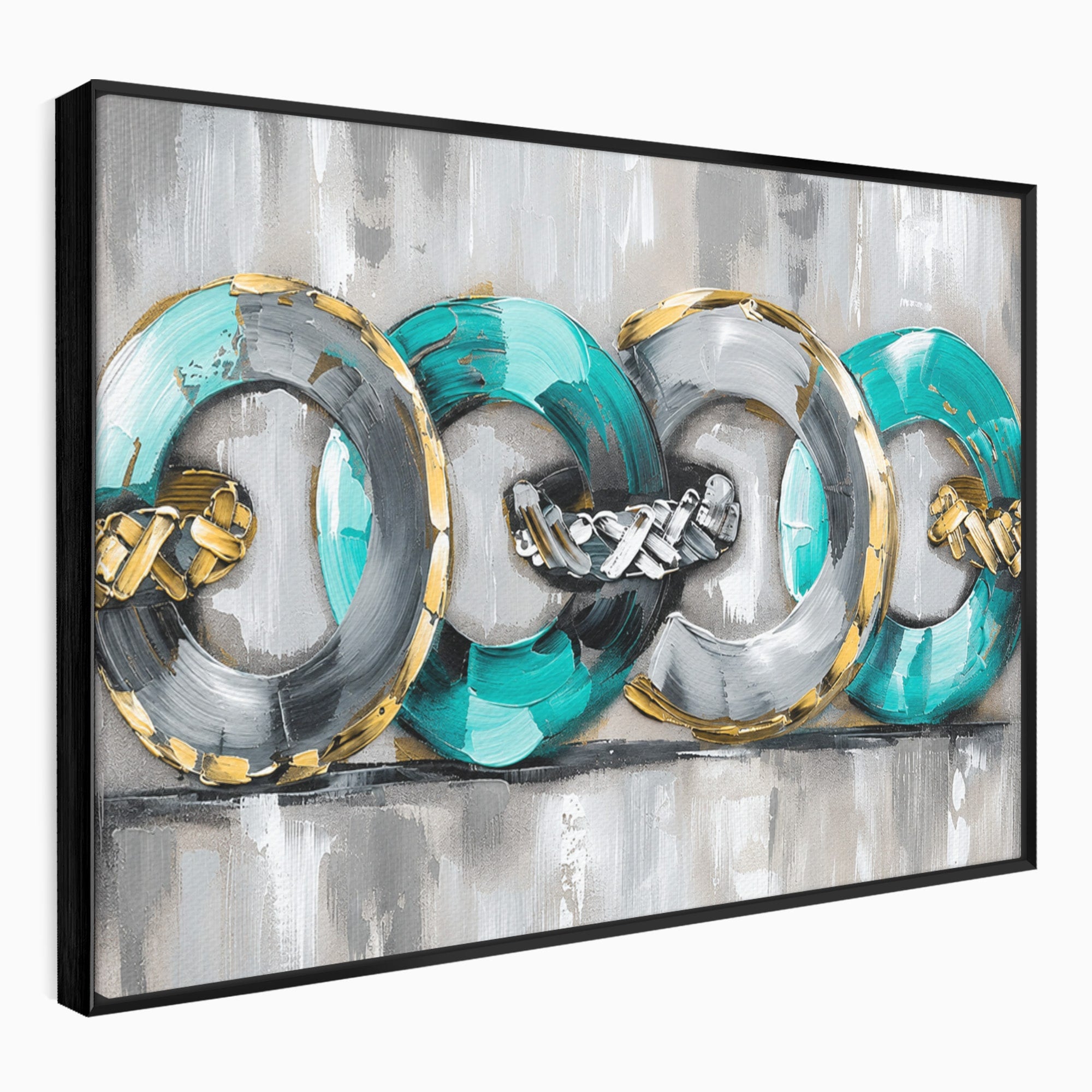 Tablou Canvas Premium LuxCanva® C1398, Inele Abstracte, Abstract, Inele, Modern, Birou, Living, Culori Vibrante