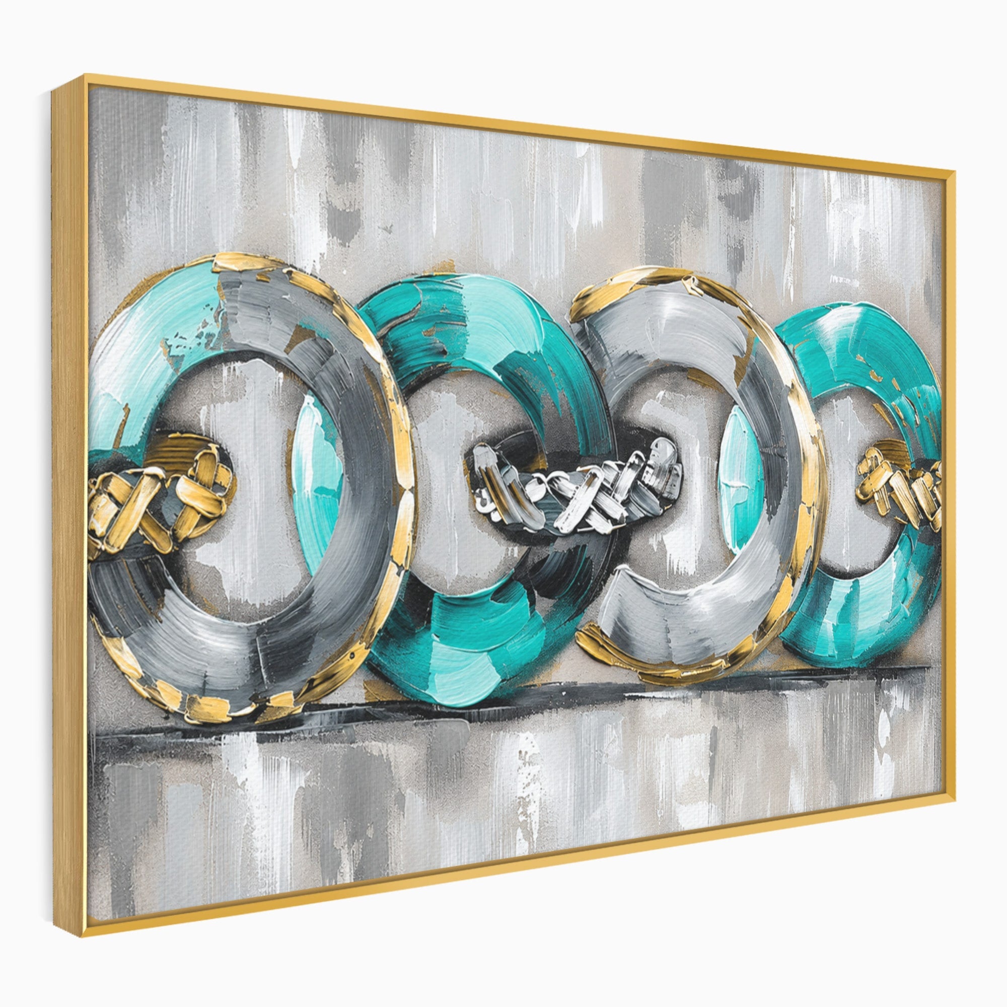 Tablou Canvas Premium LuxCanva® C1398, Inele Abstracte, Abstract, Inele, Modern, Birou, Living, Culori Vibrante