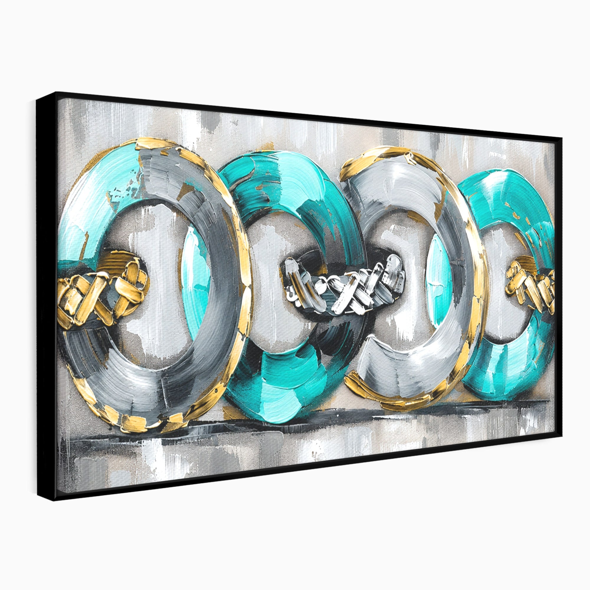 Tablou Canvas Premium LuxCanva® C1398, Inele Abstracte, Abstract, Inele, Modern, Birou, Living, Culori Vibrante
