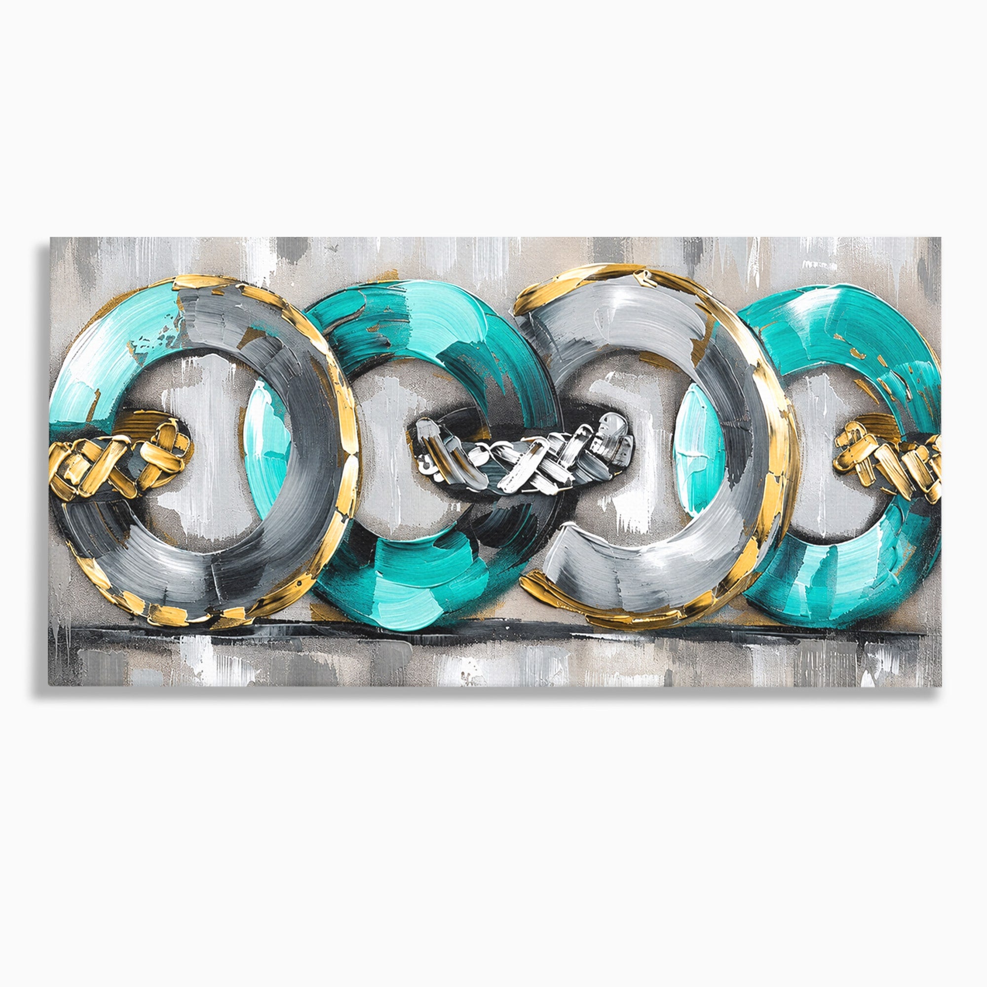 Tablou Canvas Premium LuxCanva® C1398, Inele Abstracte, Abstract, Inele, Modern, Birou, Living, Culori Vibrante