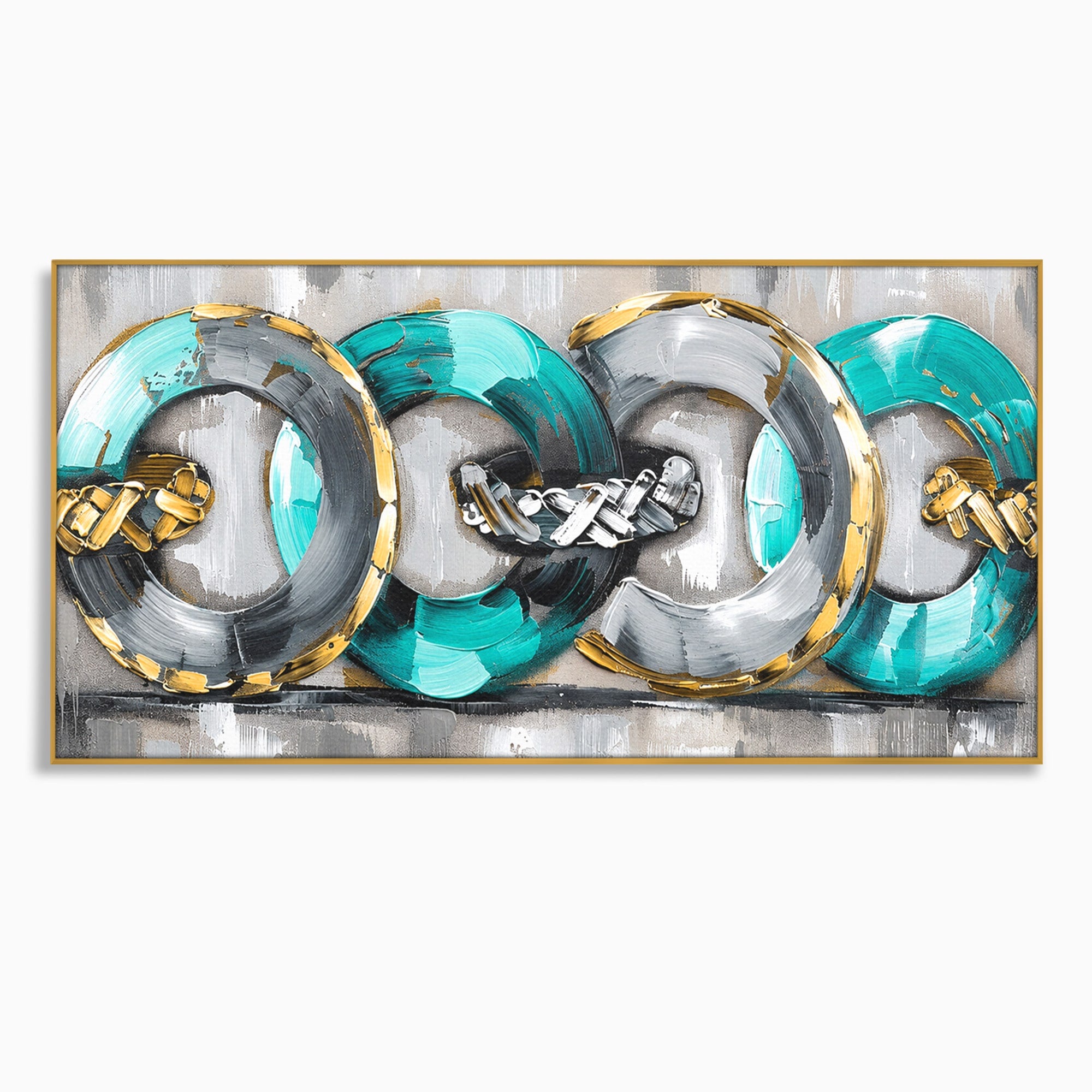 Tablou Canvas Premium LuxCanva® C1398, Inele Abstracte, Abstract, Inele, Modern, Birou, Living, Culori Vibrante