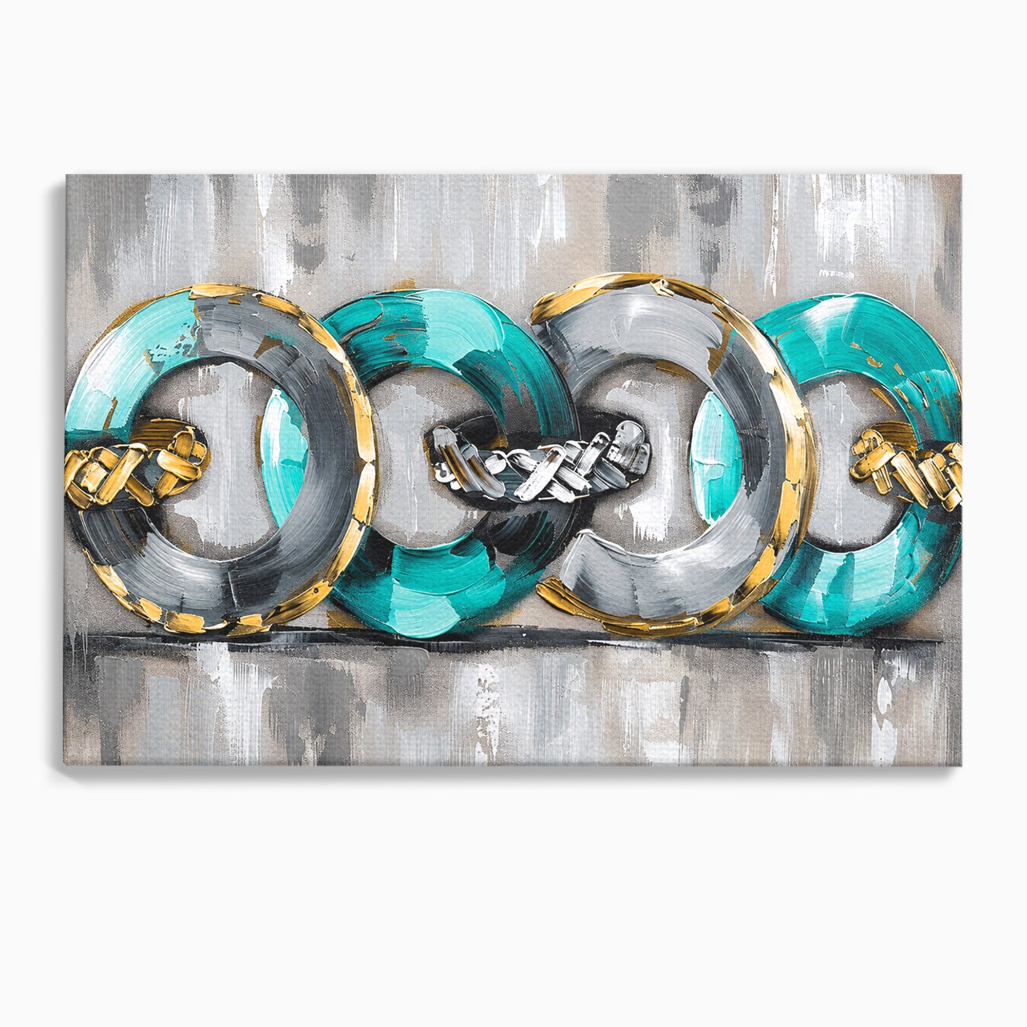 Tablou Canvas Premium LuxCanva® C1398, Inele Abstracte, Abstract, Inele, Modern, Birou, Living, Culori Vibrante