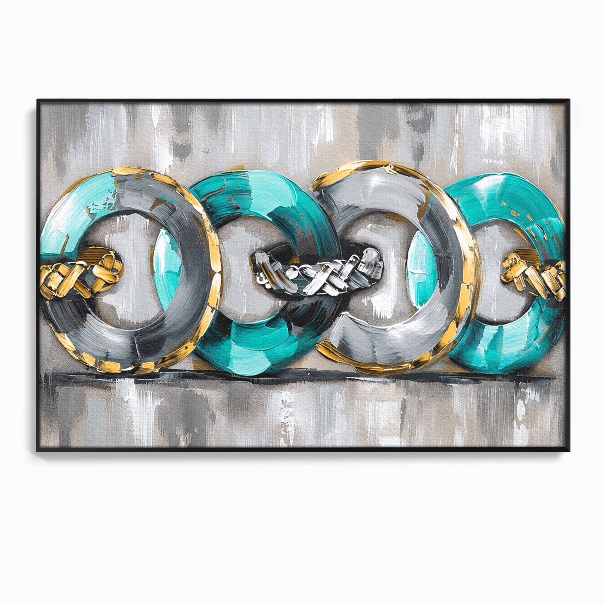 Tablou Canvas Premium LuxCanva® C1398, Inele Abstracte, Abstract, Inele, Modern, Birou, Living, Culori Vibrante