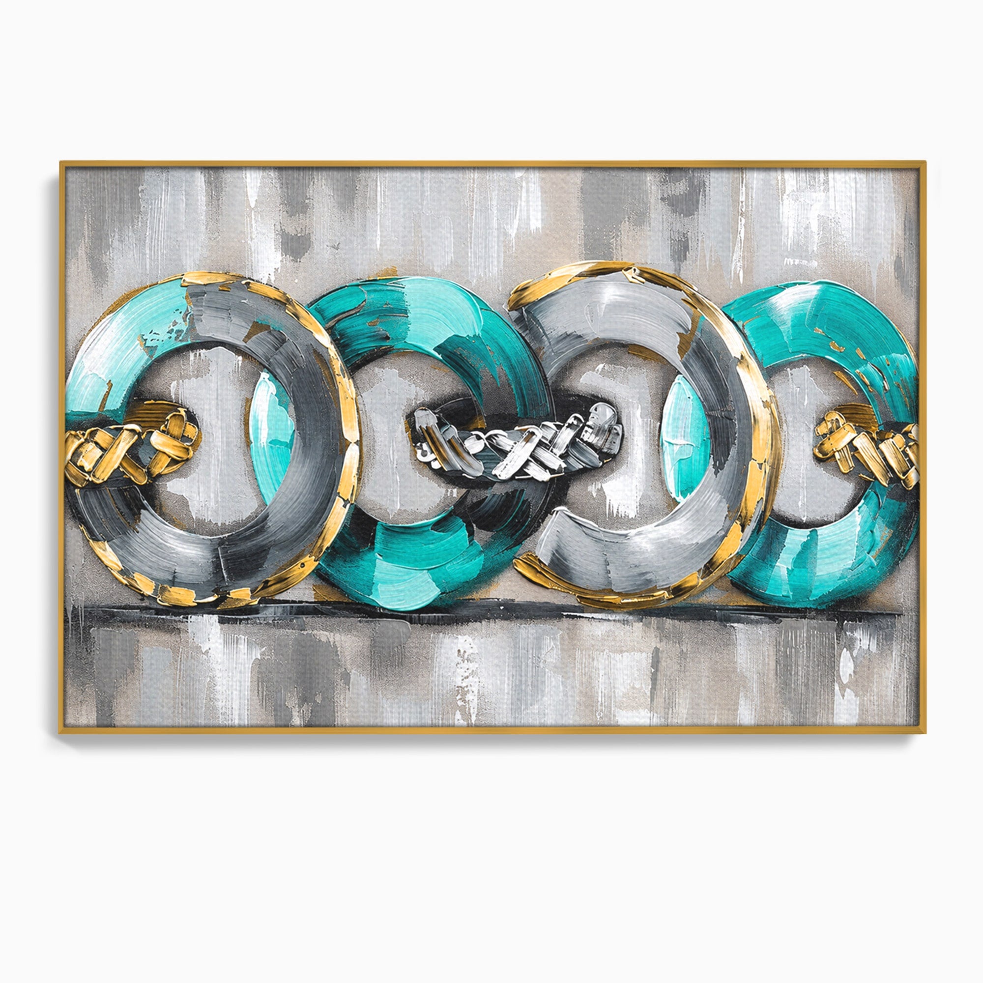 Tablou Canvas Premium LuxCanva® C1398, Inele Abstracte, Abstract, Inele, Modern, Birou, Living, Culori Vibrante
