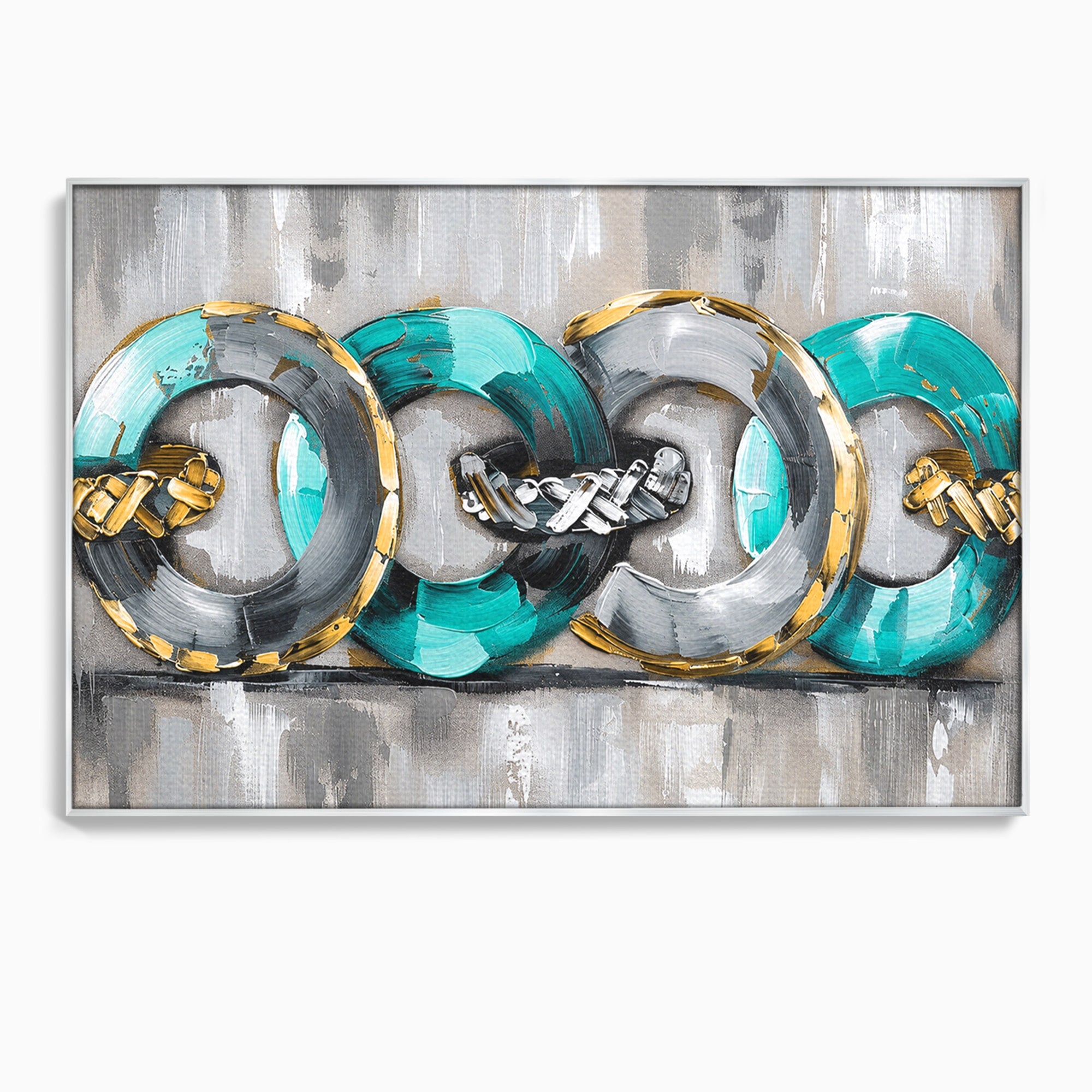 Tablou Canvas Premium LuxCanva® C1398, Inele Abstracte, Abstract, Inele, Modern, Birou, Living, Culori Vibrante