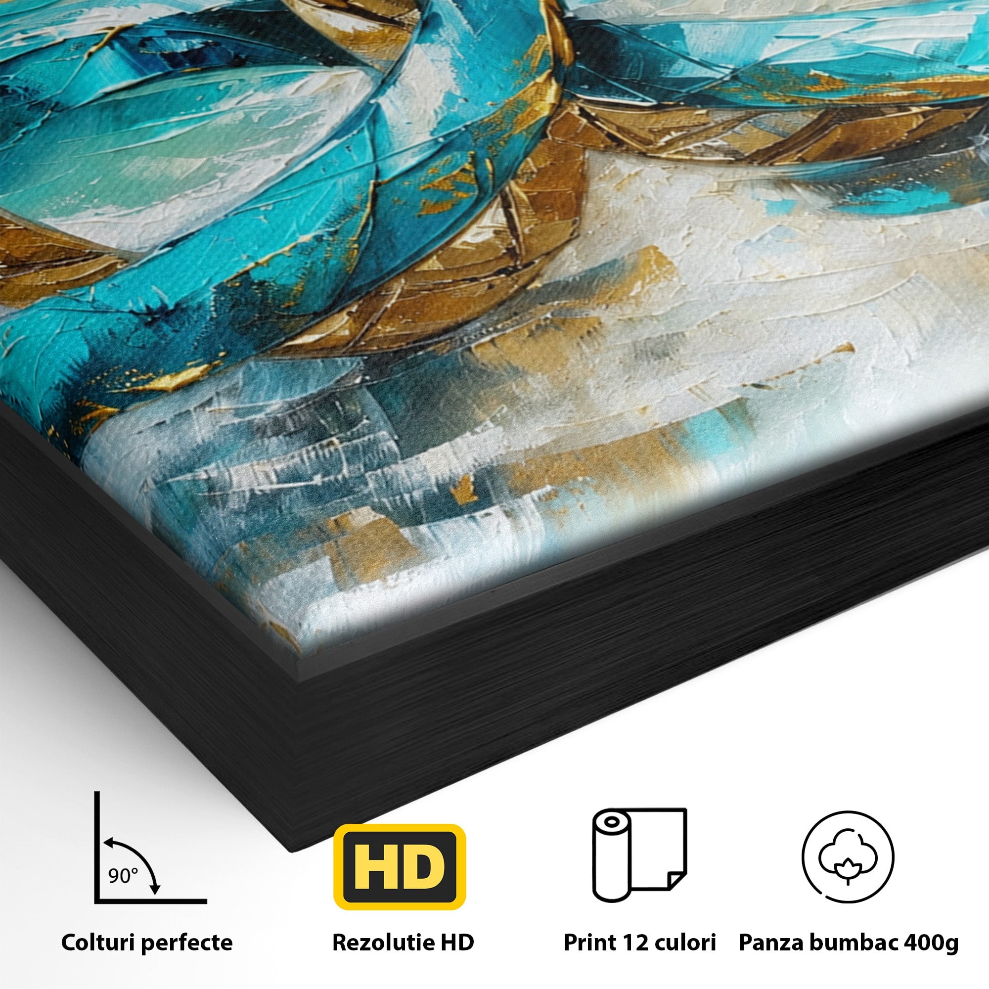 Tablou Canvas Premium LuxCanva® C1400, Inele De Aur, Inele, Abstract, Aur, Dragoste, Living, Dormitor, Culori Vibrante