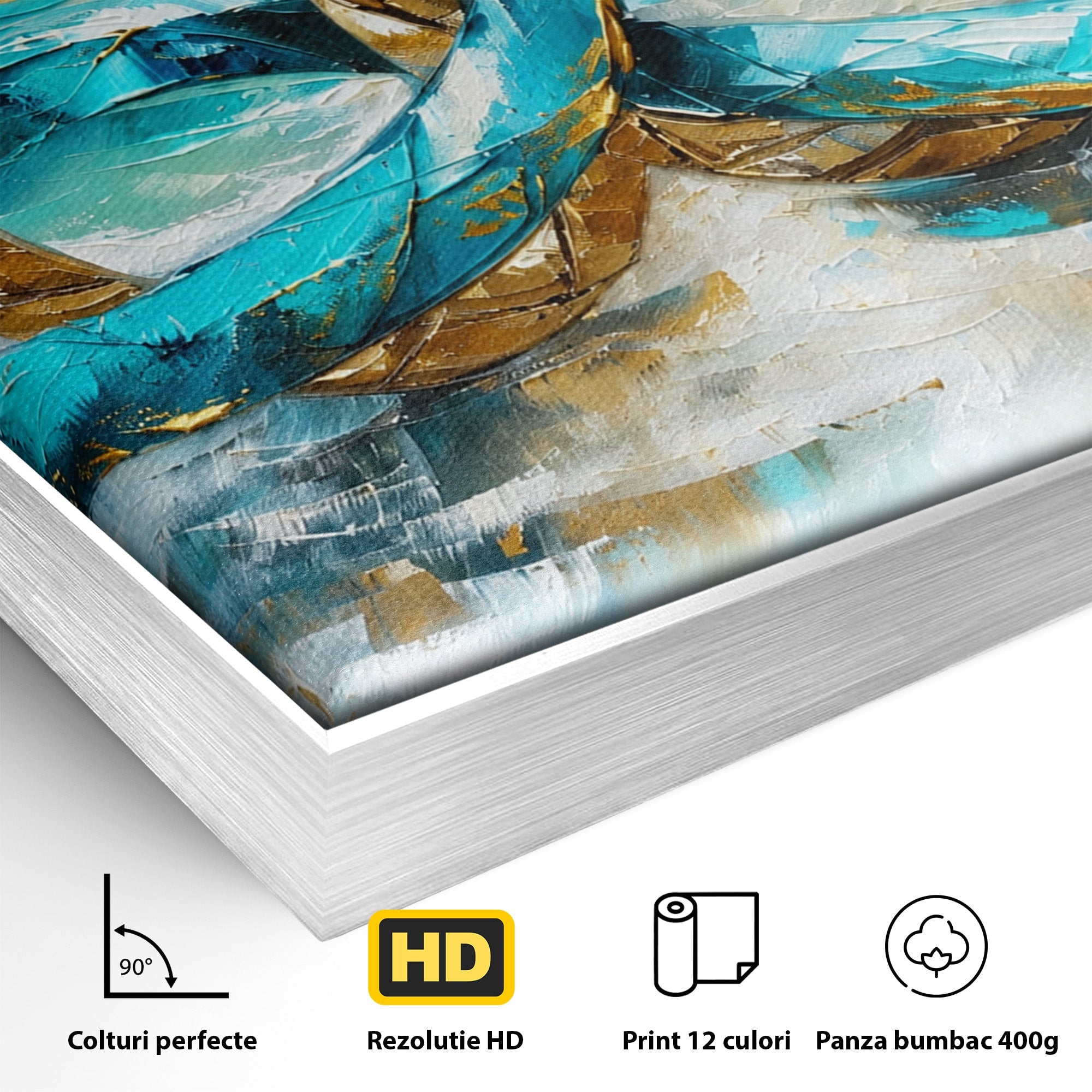 Tablou Canvas Premium LuxCanva® C1400, Inele De Aur, Inele, Abstract, Aur, Dragoste, Living, Dormitor, Culori Vibrante