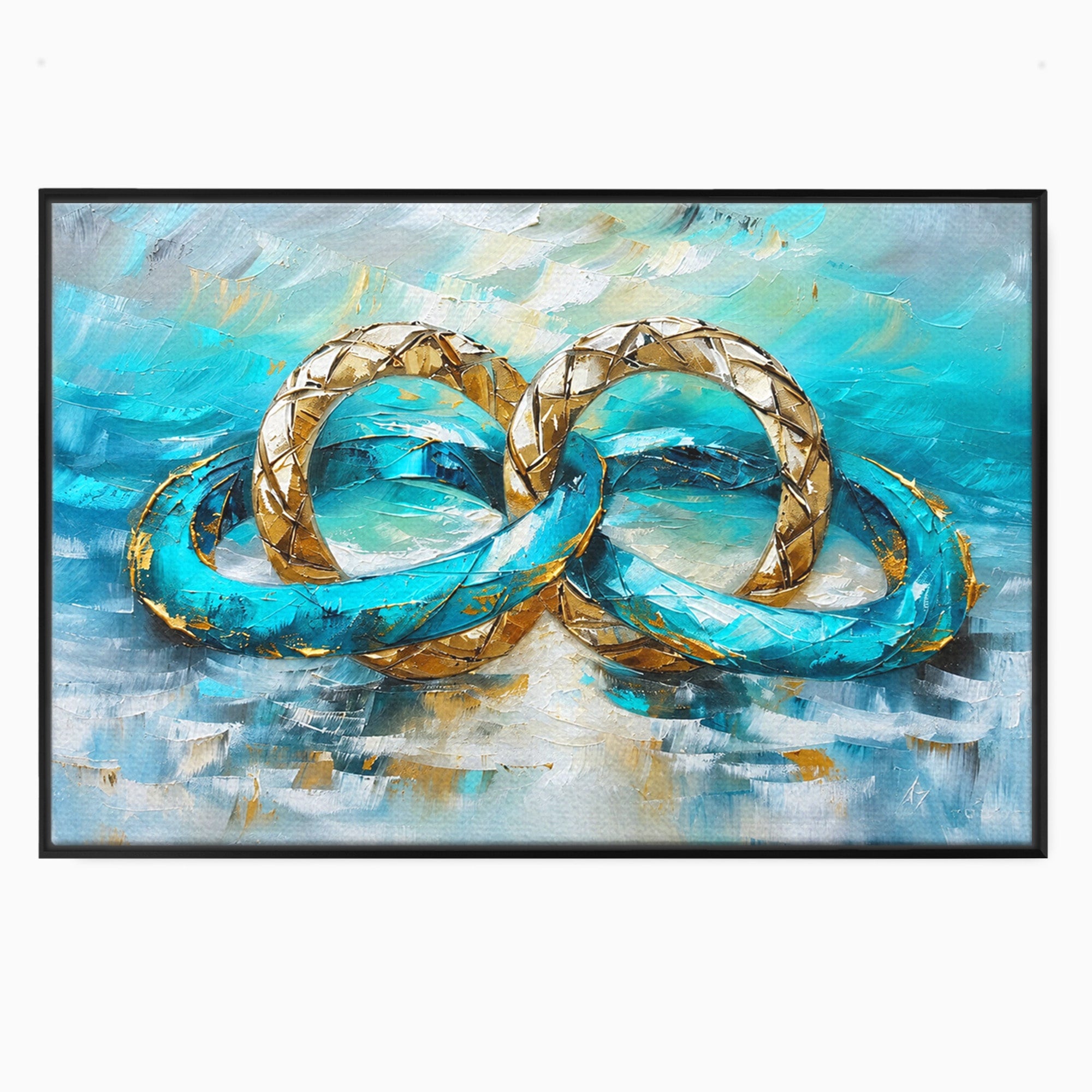 Tablou Canvas Premium LuxCanva® C1400, Inele De Aur, Inele, Abstract, Aur, Dragoste, Living, Dormitor, Culori Vibrante