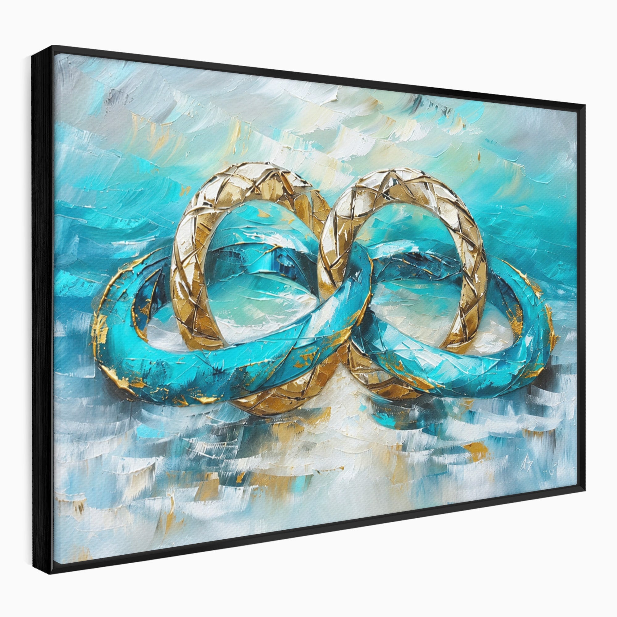 Tablou Canvas Premium LuxCanva® C1400, Inele De Aur, Inele, Abstract, Aur, Dragoste, Living, Dormitor, Culori Vibrante