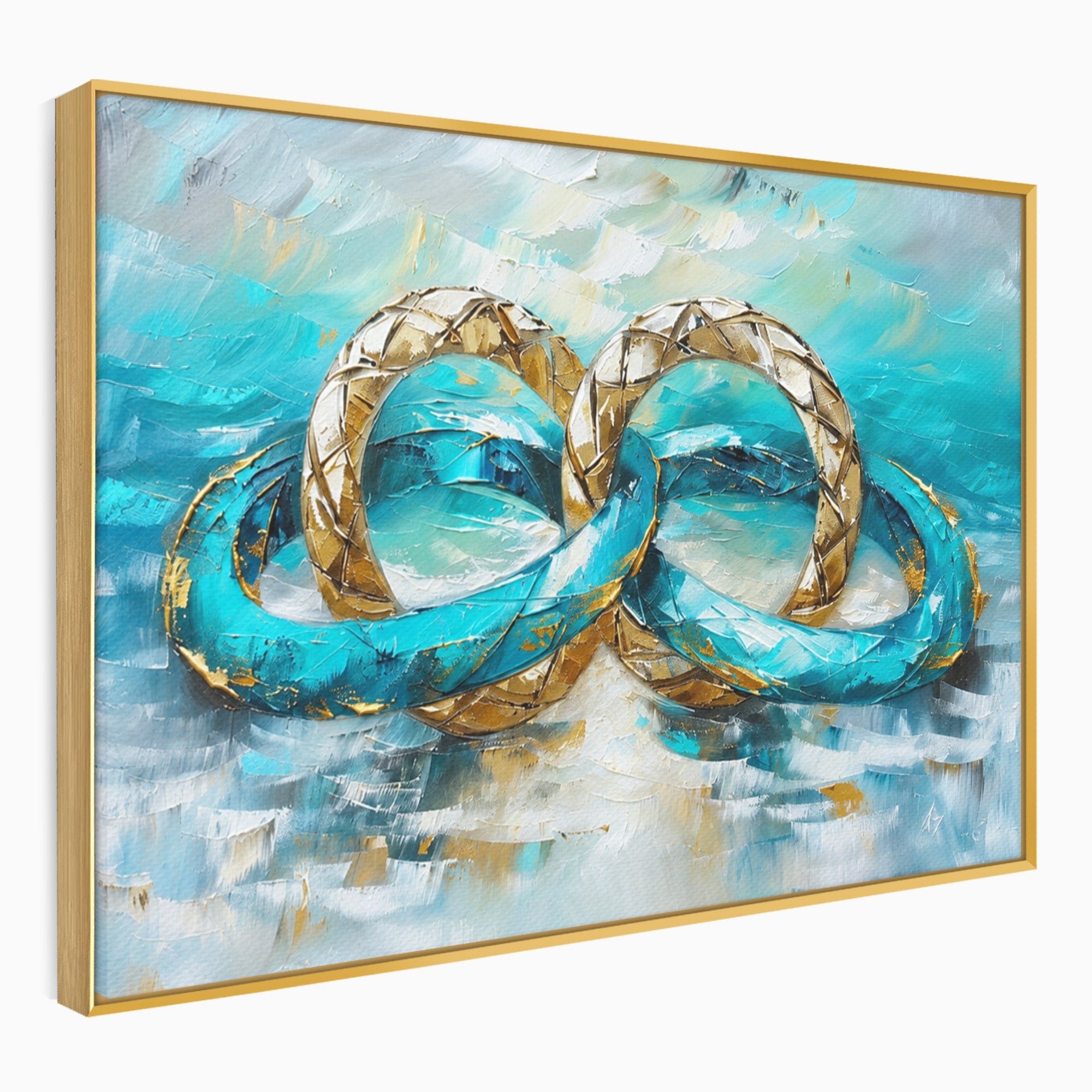 Tablou Canvas Premium LuxCanva® C1400, Inele De Aur, Inele, Abstract, Aur, Dragoste, Living, Dormitor, Culori Vibrante