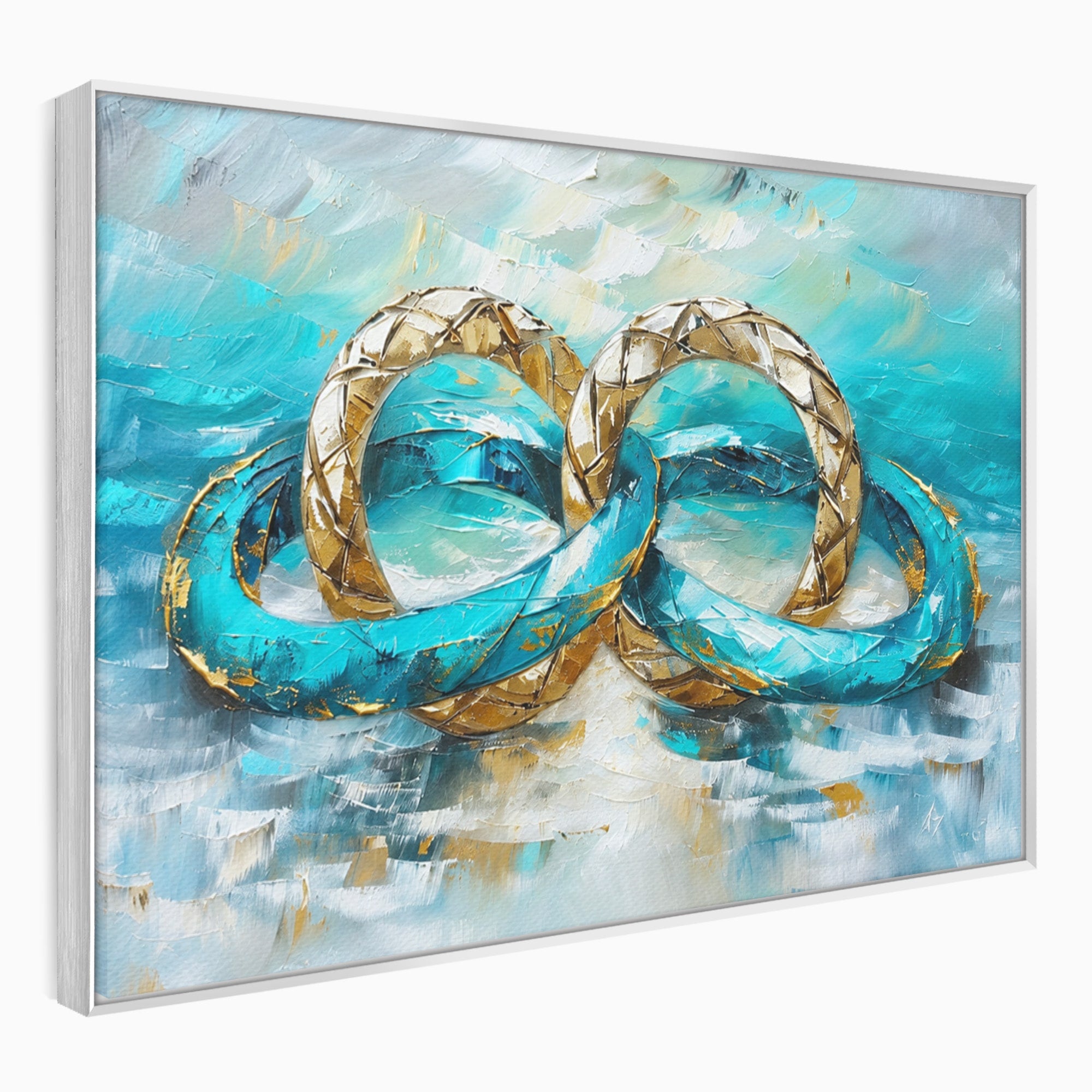 Tablou Canvas Premium LuxCanva® C1400, Inele De Aur, Inele, Abstract, Aur, Dragoste, Living, Dormitor, Culori Vibrante