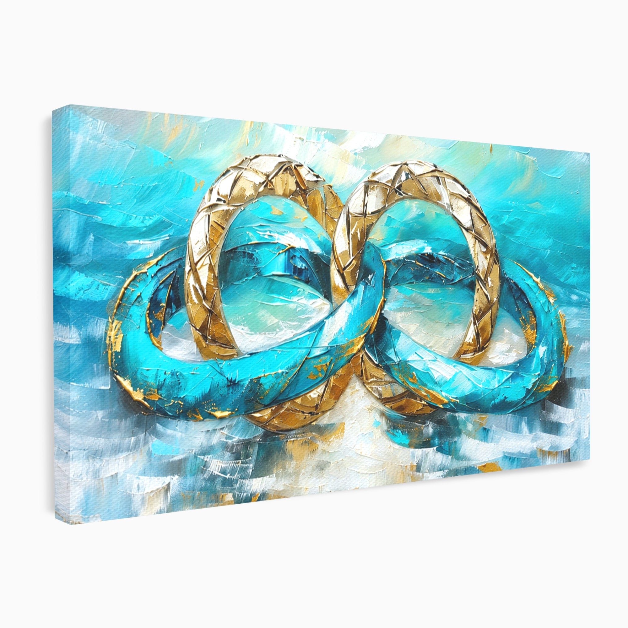 Tablou Canvas Premium LuxCanva® C1400, Inele De Aur, Inele, Abstract, Aur, Dragoste, Living, Dormitor, Culori Vibrante