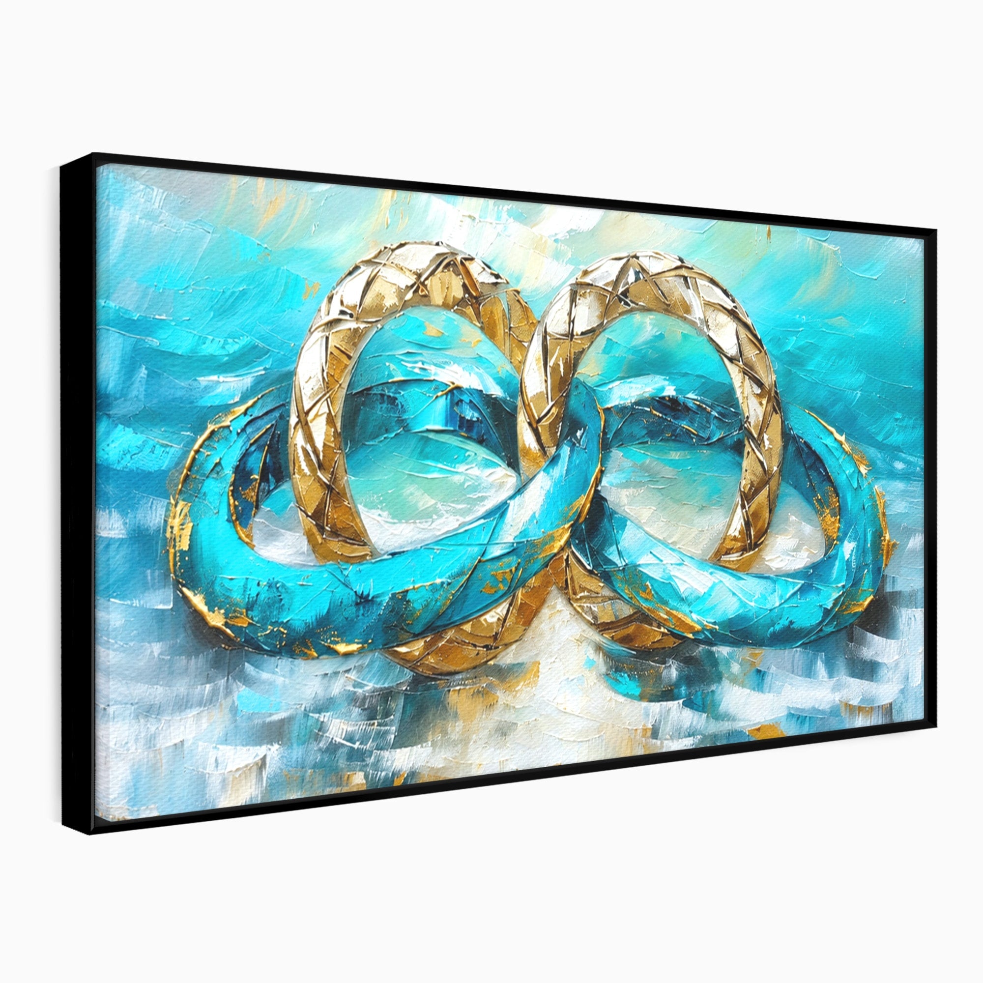 Tablou Canvas Premium LuxCanva® C1400, Inele De Aur, Inele, Abstract, Aur, Dragoste, Living, Dormitor, Culori Vibrante