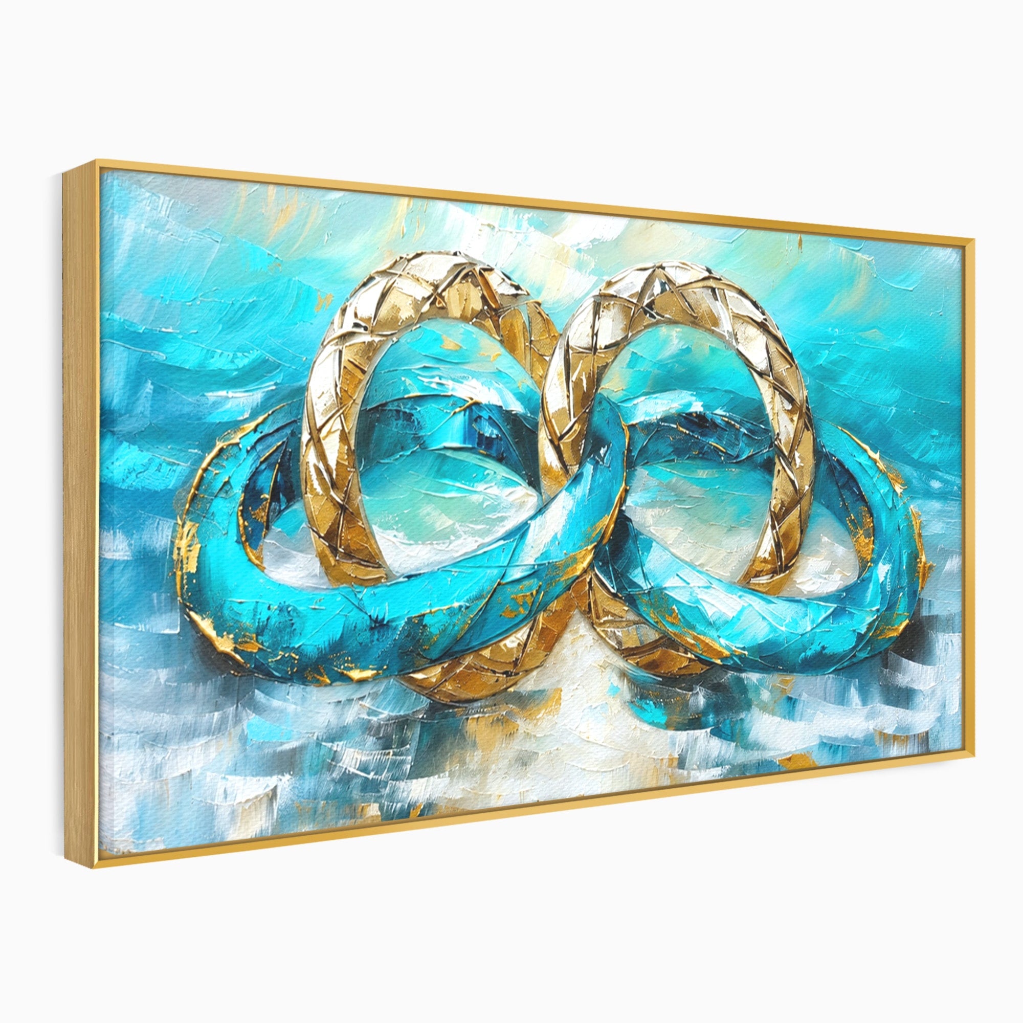 Tablou Canvas Premium LuxCanva® C1400, Inele De Aur, Inele, Abstract, Aur, Dragoste, Living, Dormitor, Culori Vibrante