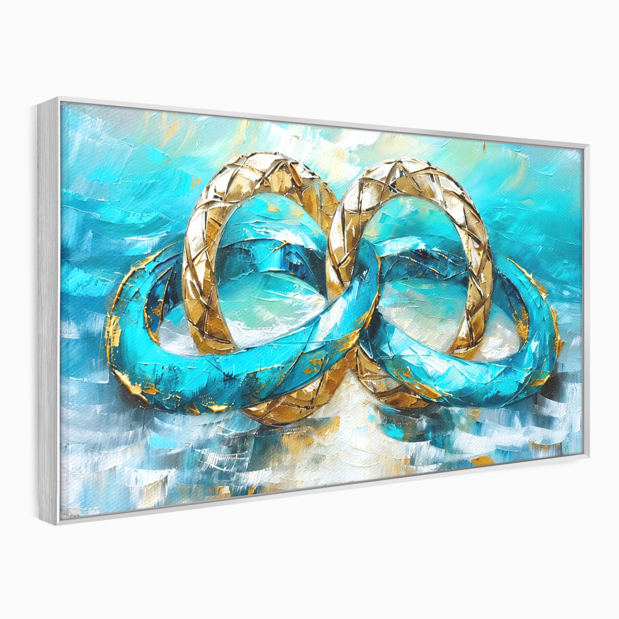 Tablou Canvas Premium LuxCanva® C1400, Inele De Aur, Inele, Abstract, Aur, Dragoste, Living, Dormitor, Culori Vibrante