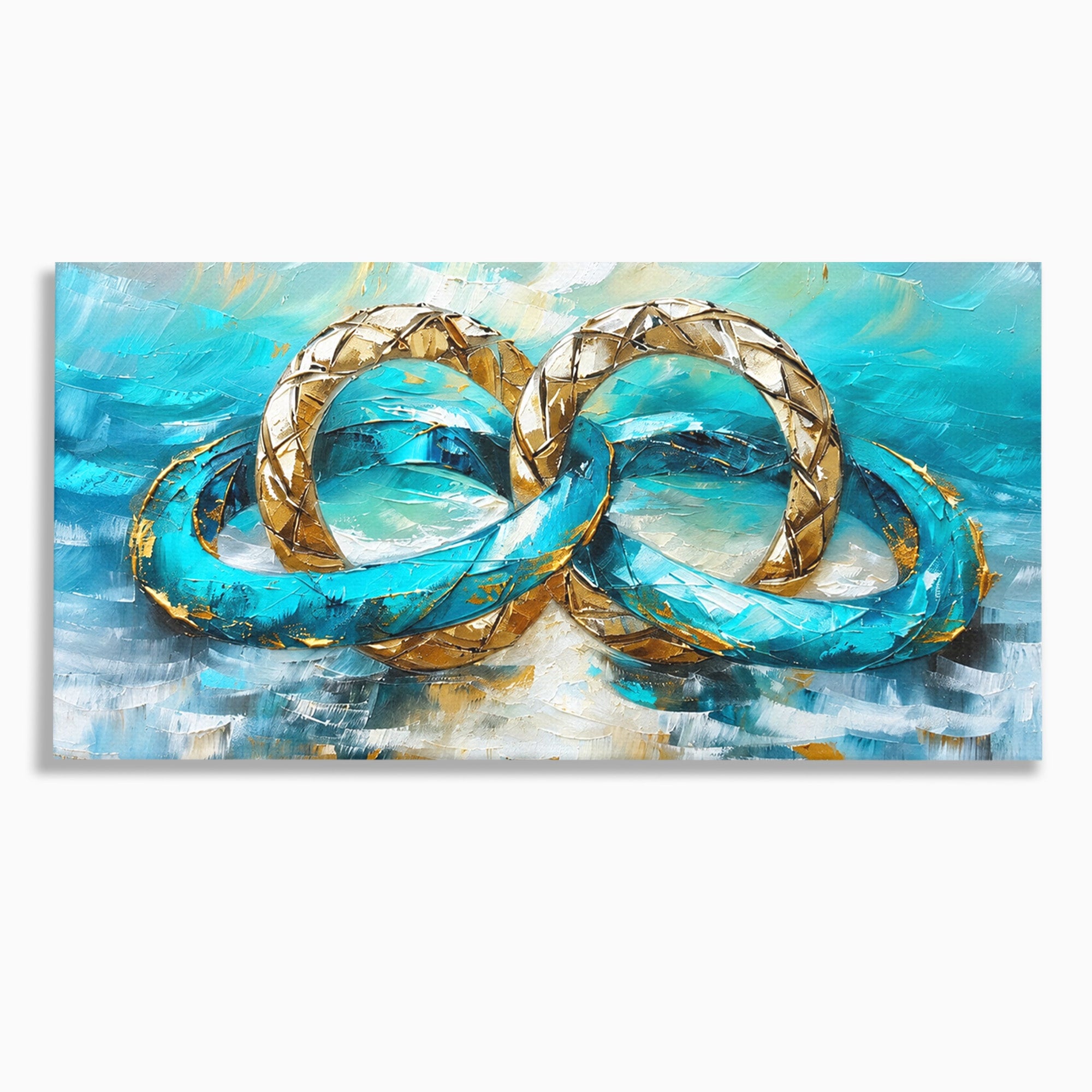 Tablou Canvas Premium LuxCanva® C1400, Inele De Aur, Inele, Abstract, Aur, Dragoste, Living, Dormitor, Culori Vibrante