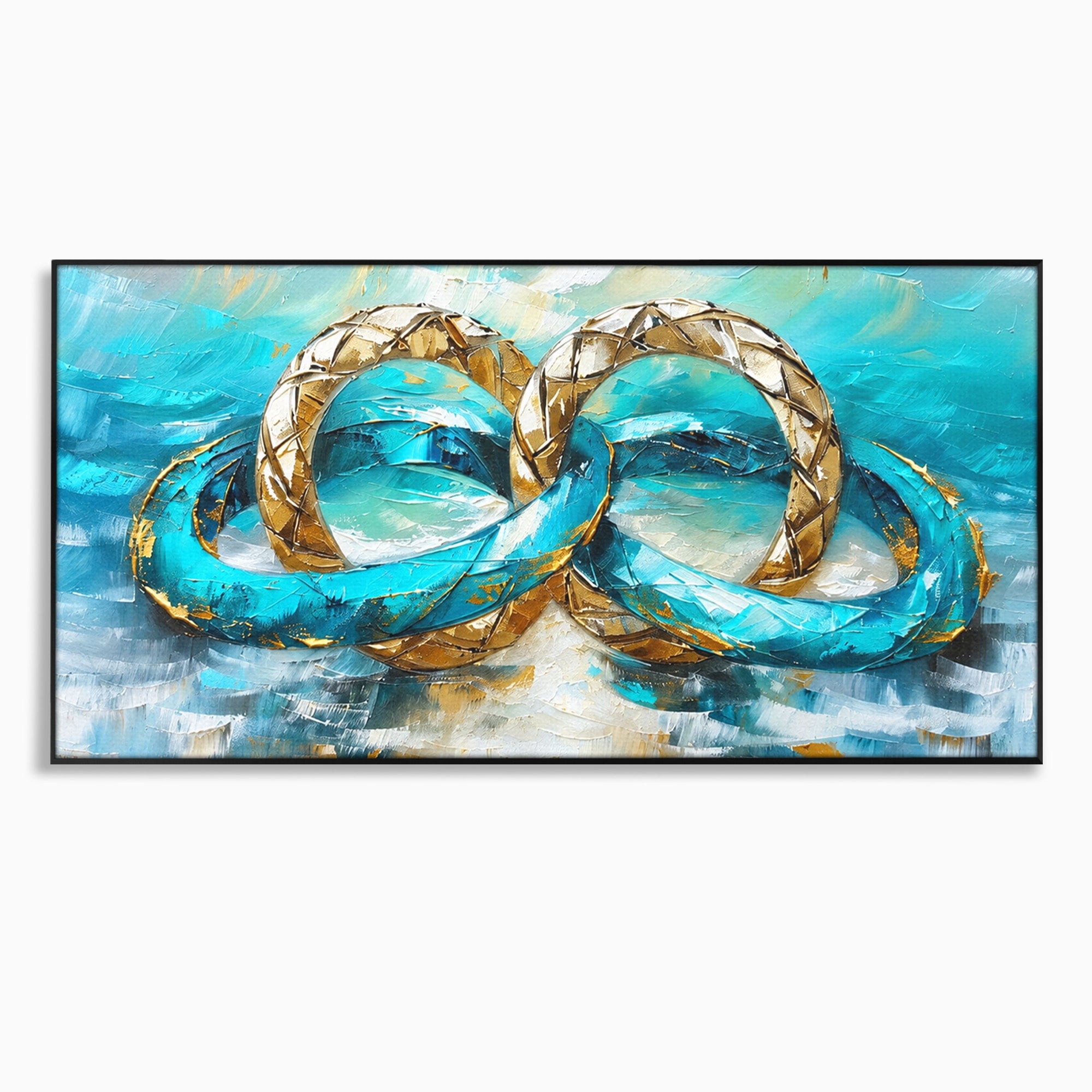 Tablou Canvas Premium LuxCanva® C1400, Inele De Aur, Inele, Abstract, Aur, Dragoste, Living, Dormitor, Culori Vibrante