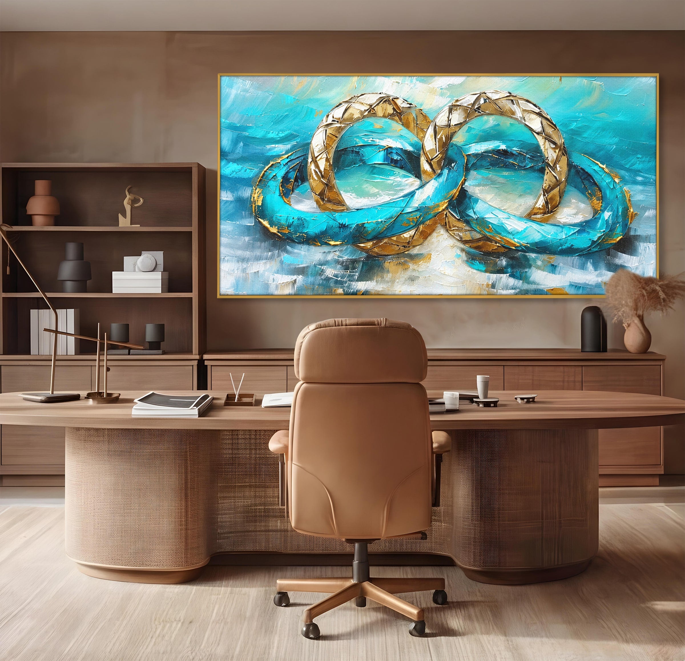 Tablou Canvas Premium LuxCanva® C1400, Inele De Aur, Inele, Abstract, Aur, Dragoste, Living, Dormitor, Culori Vibrante