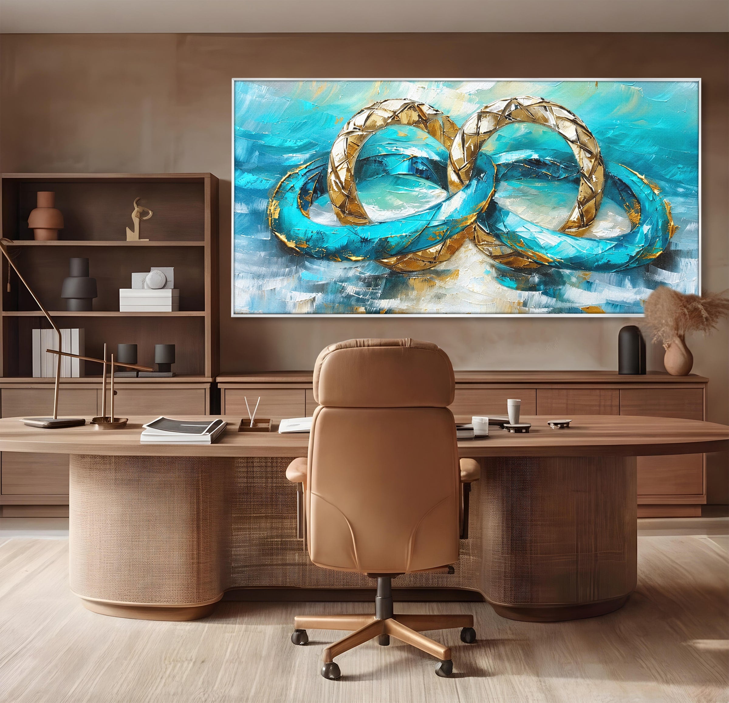 Tablou Canvas Premium LuxCanva® C1400, Inele De Aur, Inele, Abstract, Aur, Dragoste, Living, Dormitor, Culori Vibrante