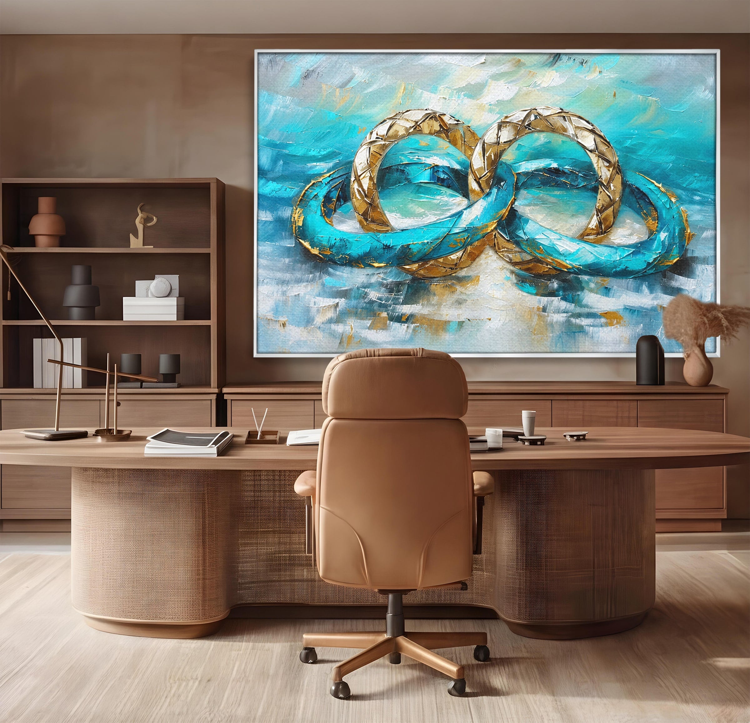 Tablou Canvas Premium LuxCanva® C1400, Inele De Aur, Inele, Abstract, Aur, Dragoste, Living, Dormitor, Culori Vibrante