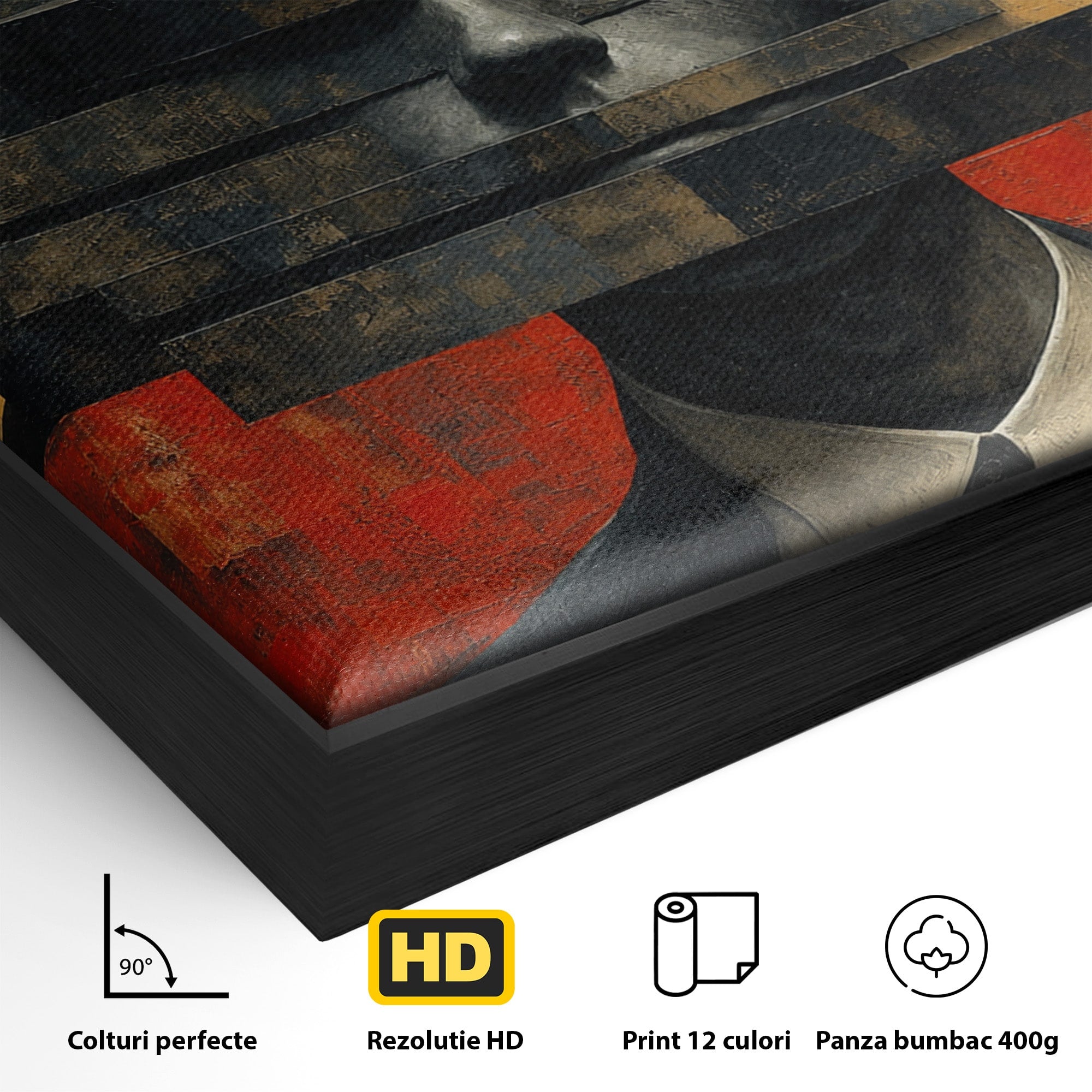 Tablou Canvas Premium LuxCanva® C1402, Omul Cu Palarie Abstracta, Om, Abstract, Palarie, Portret, Birou, Culori Vibrante