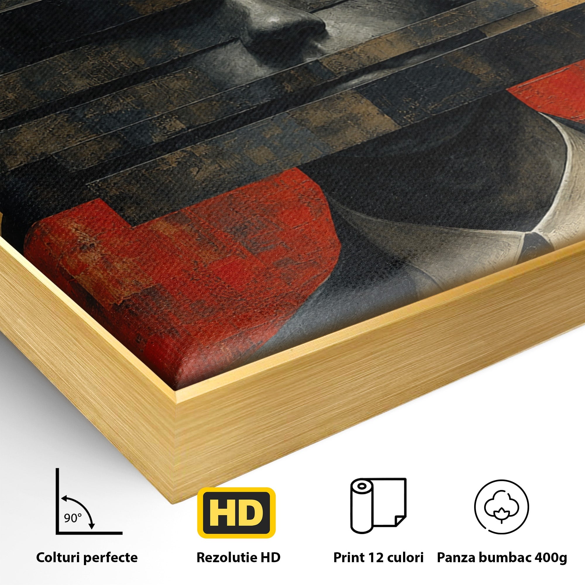 Tablou Canvas Premium LuxCanva® C1402, Omul Cu Palarie Abstracta, Om, Abstract, Palarie, Portret, Birou, Culori Vibrante