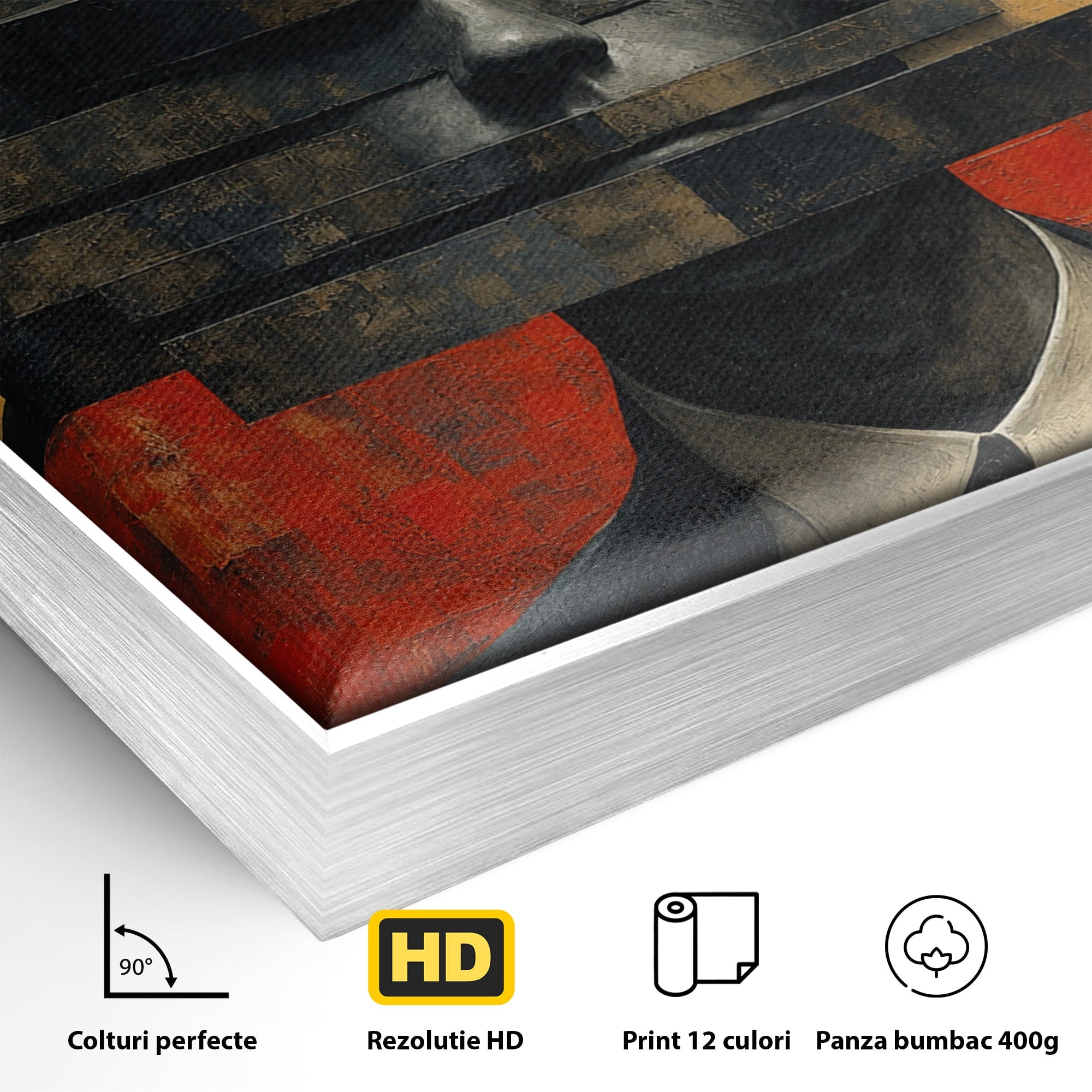 Tablou Canvas Premium LuxCanva® C1402, Omul Cu Palarie Abstracta, Om, Abstract, Palarie, Portret, Birou, Culori Vibrante