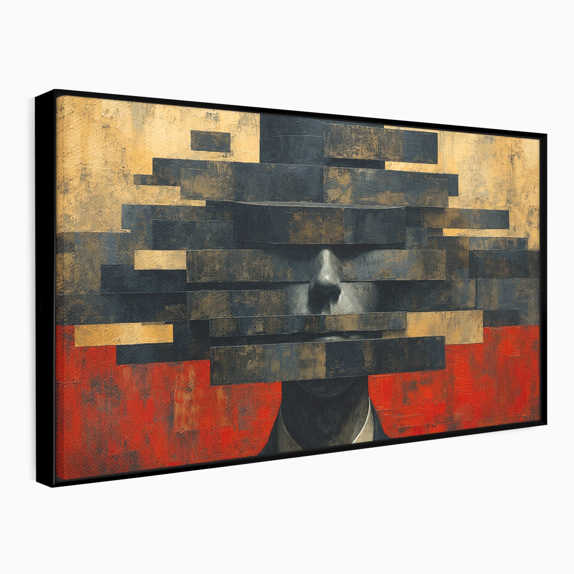 Tablou Canvas Premium LuxCanva® C1402, Omul Cu Palarie Abstracta, Om, Abstract, Palarie, Portret, Birou, Culori Vibrante