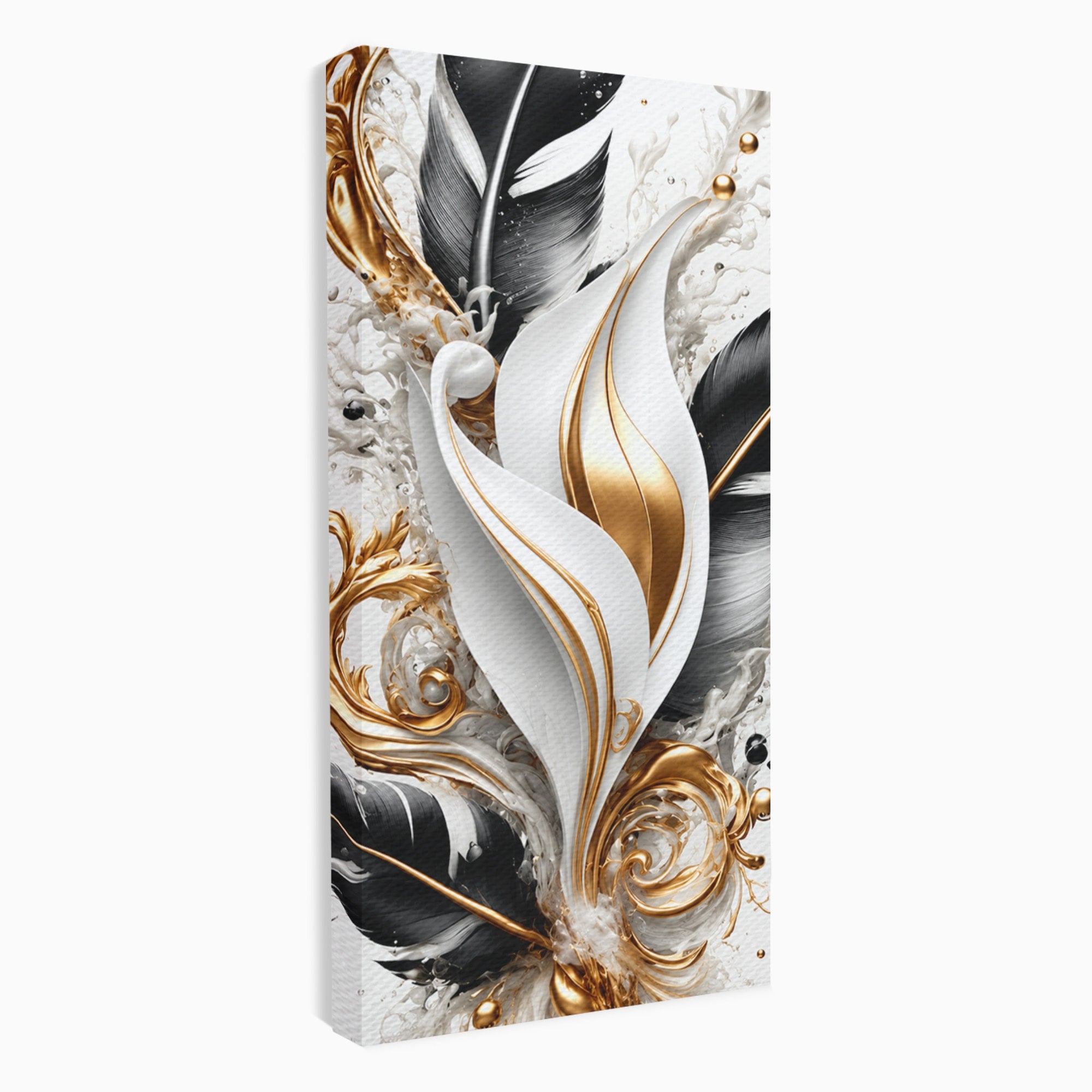 Tablou Canvas Premium LuxCanva® C1403, Armonie De Pene, Pene, Abstract, Eleganta, Arta Moderna, Living, Culori Vibrante