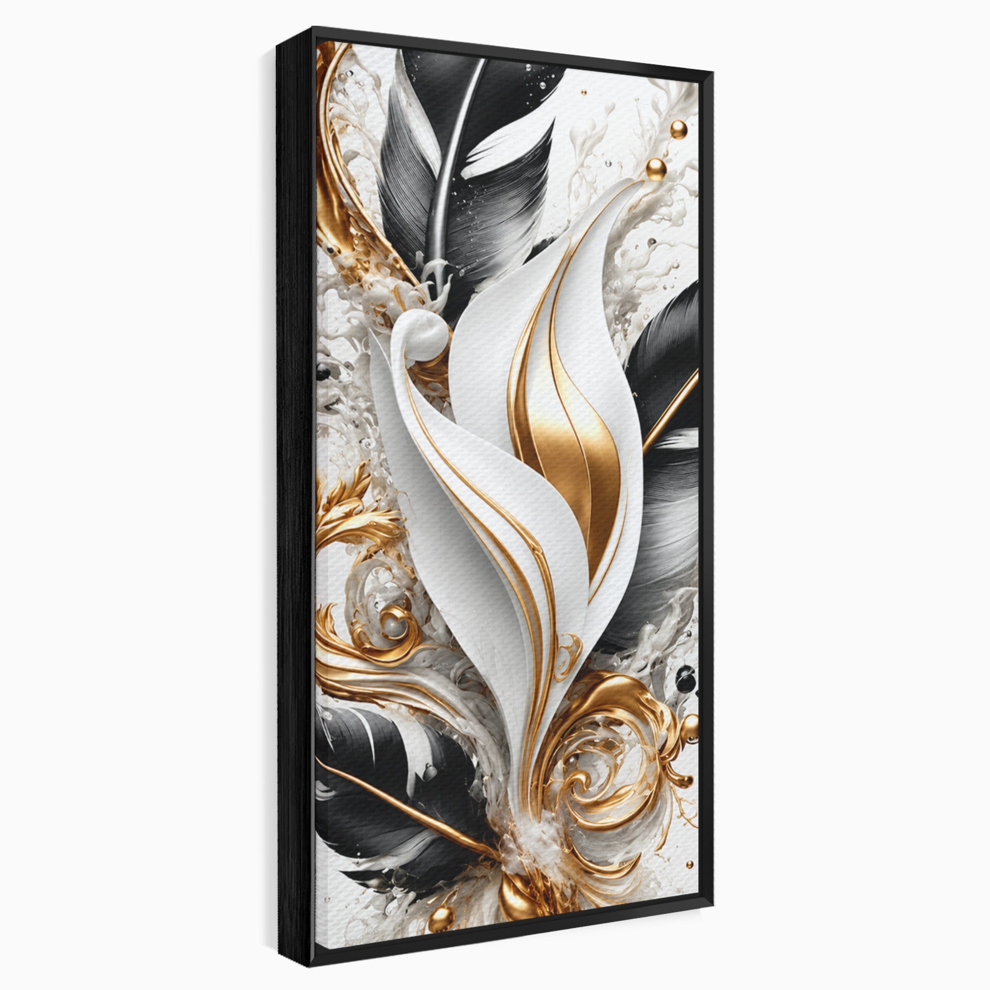 Tablou Canvas Premium LuxCanva® C1403, Armonie De Pene, Pene, Abstract, Eleganta, Arta Moderna, Living, Culori Vibrante