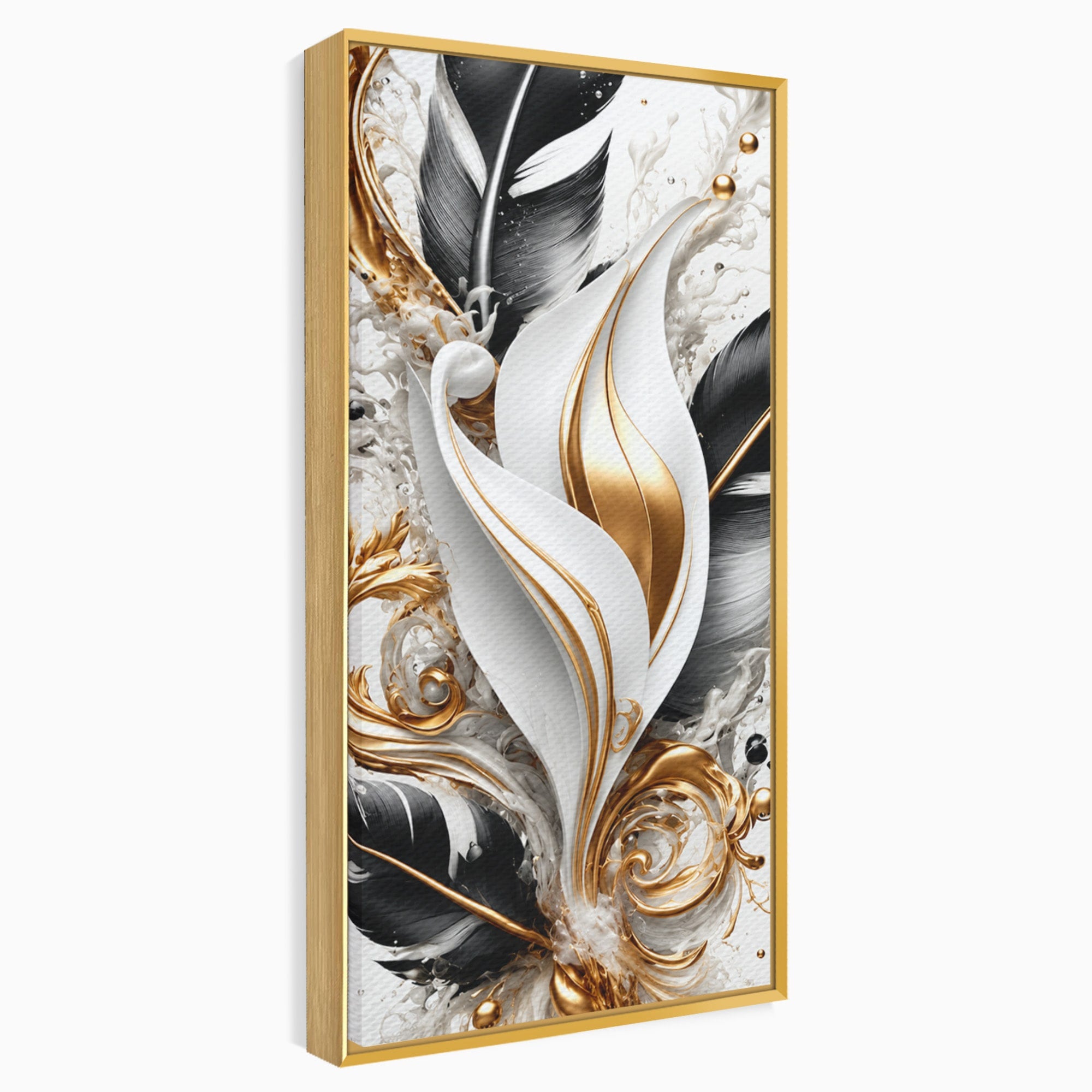 Tablou Canvas Premium LuxCanva® C1403, Armonie De Pene, Pene, Abstract, Eleganta, Arta Moderna, Living, Culori Vibrante