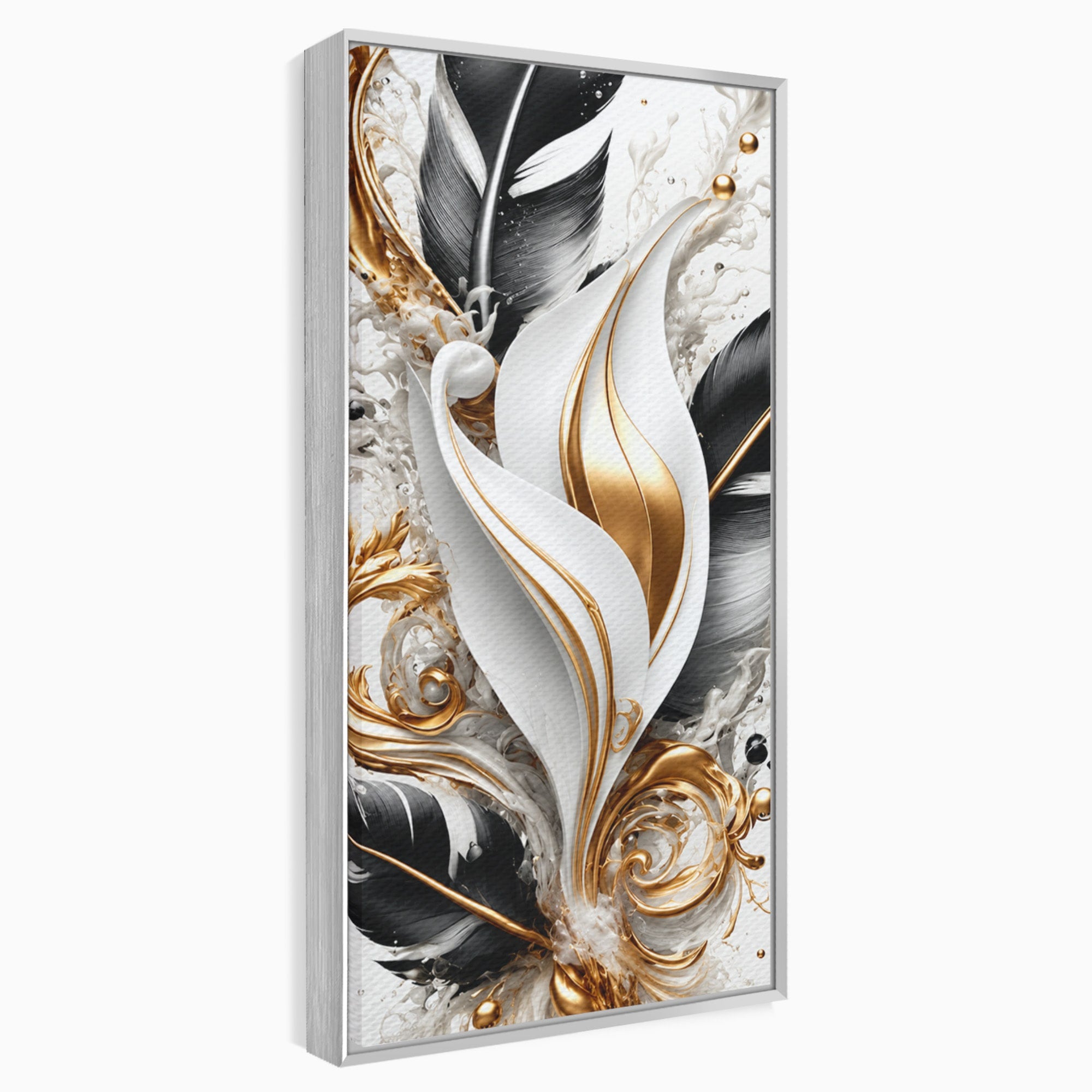 Tablou Canvas Premium LuxCanva® C1403, Armonie De Pene, Pene, Abstract, Eleganta, Arta Moderna, Living, Culori Vibrante