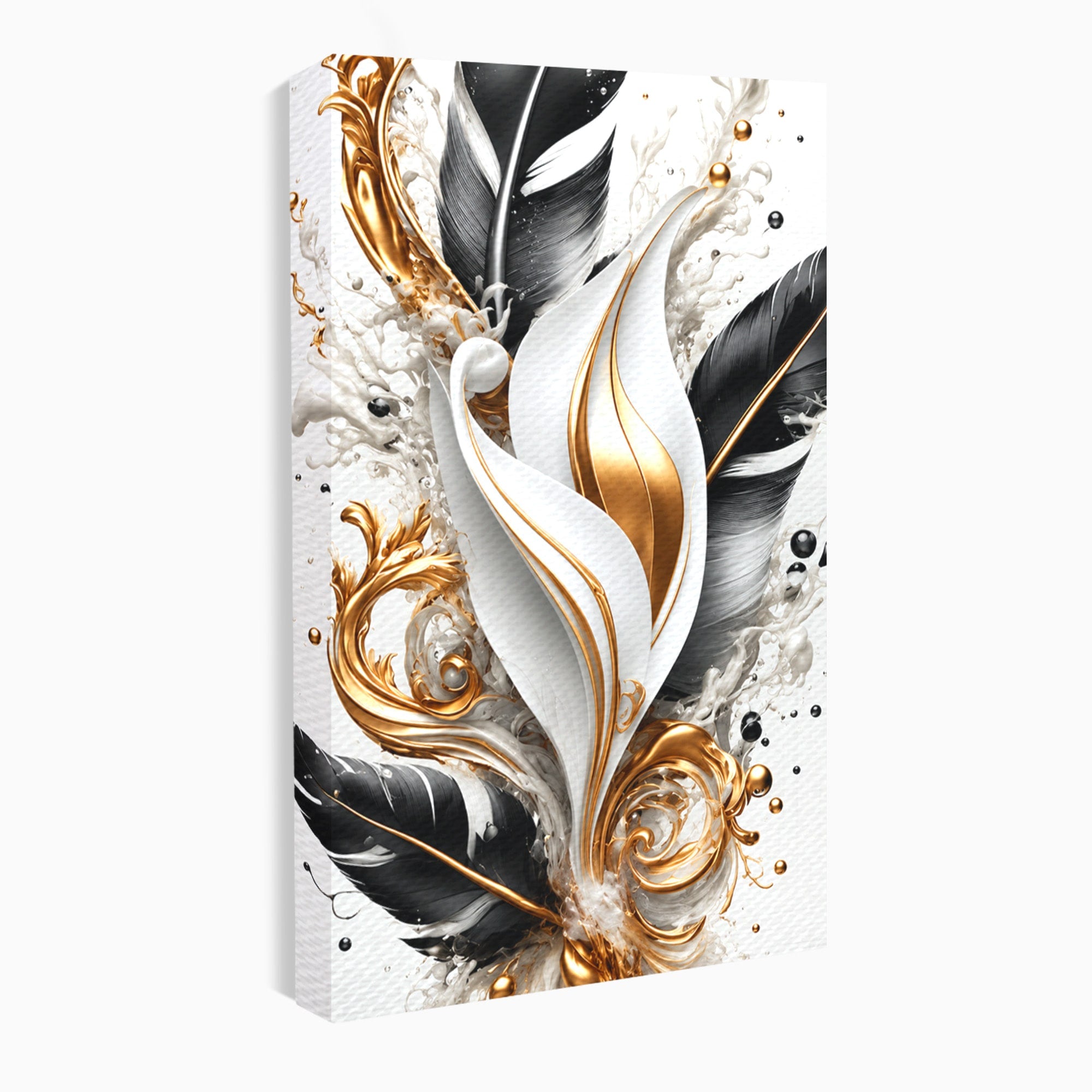 Tablou Canvas Premium LuxCanva® C1403, Armonie De Pene, Pene, Abstract, Eleganta, Arta Moderna, Living, Culori Vibrante