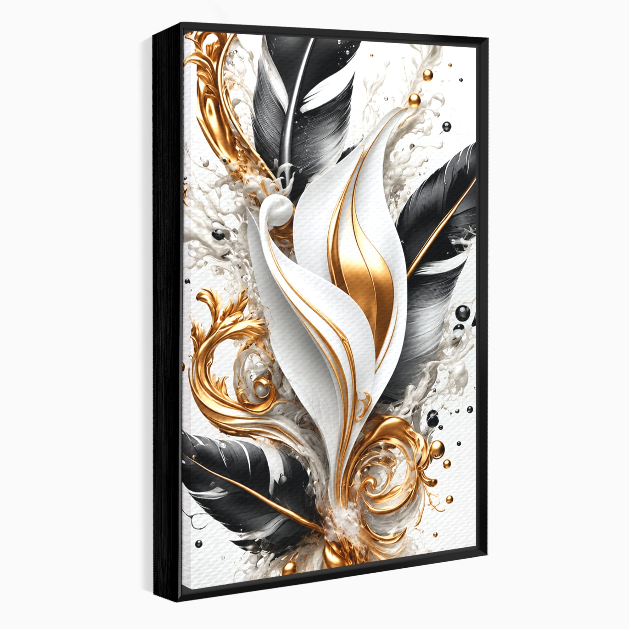 Tablou Canvas Premium LuxCanva® C1403, Armonie De Pene, Pene, Abstract, Eleganta, Arta Moderna, Living, Culori Vibrante